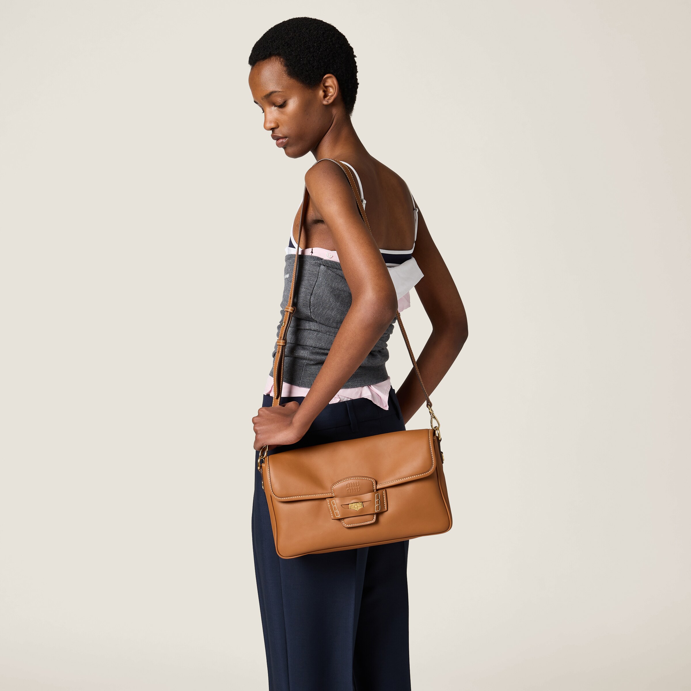 MiuMiu＊Penny leather bag レザーバッグ＊送料込 ランウェイ☆MiuMiu ミュウミュウ Penny ペニー レザーバッグ