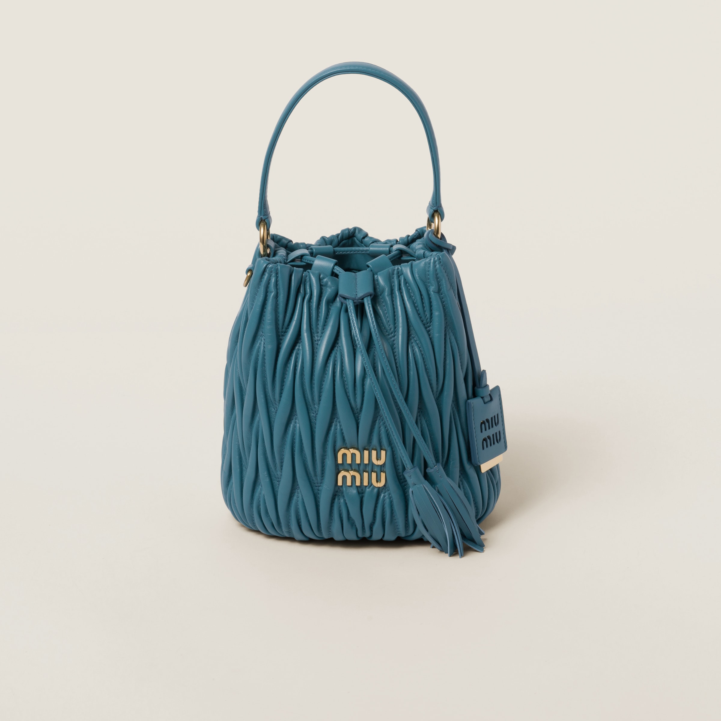 Matelass nappa leather bucket bag