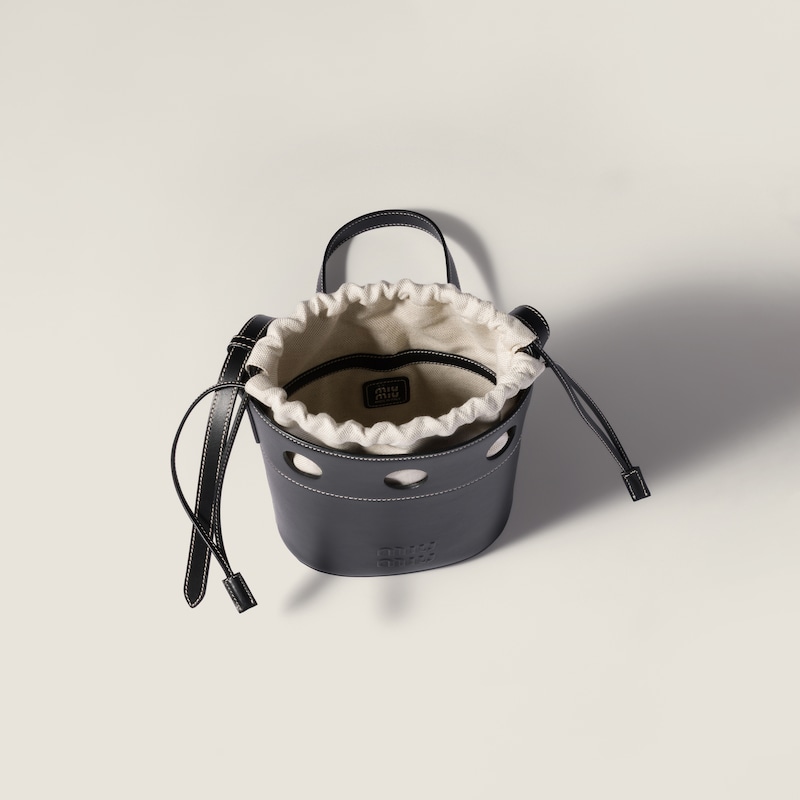 Leather bucket bag