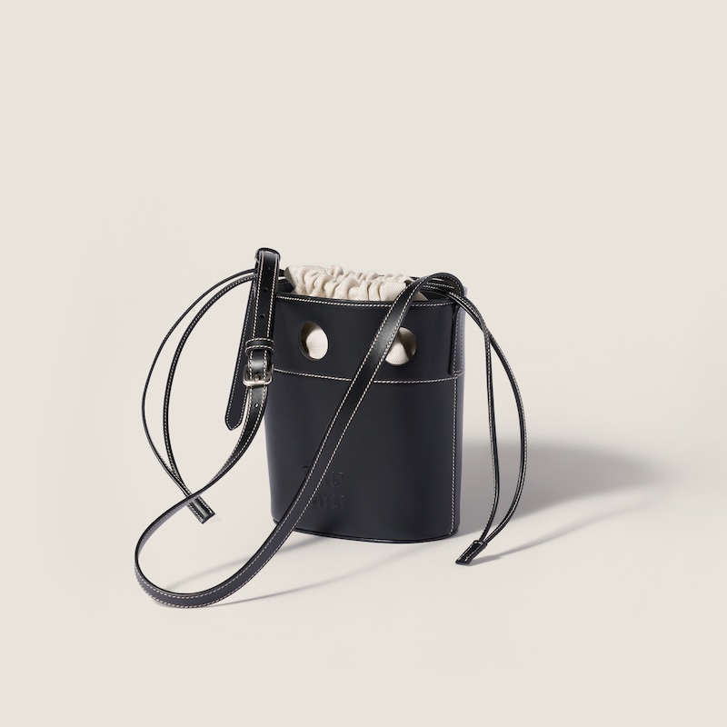 Leather bucket bag