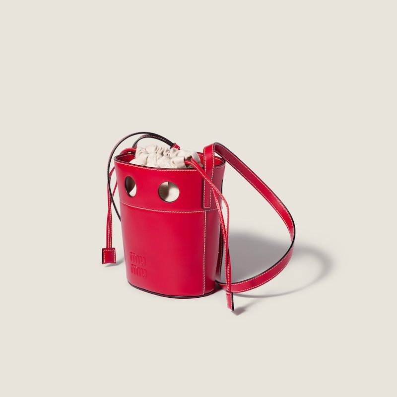 Leather bucket bag