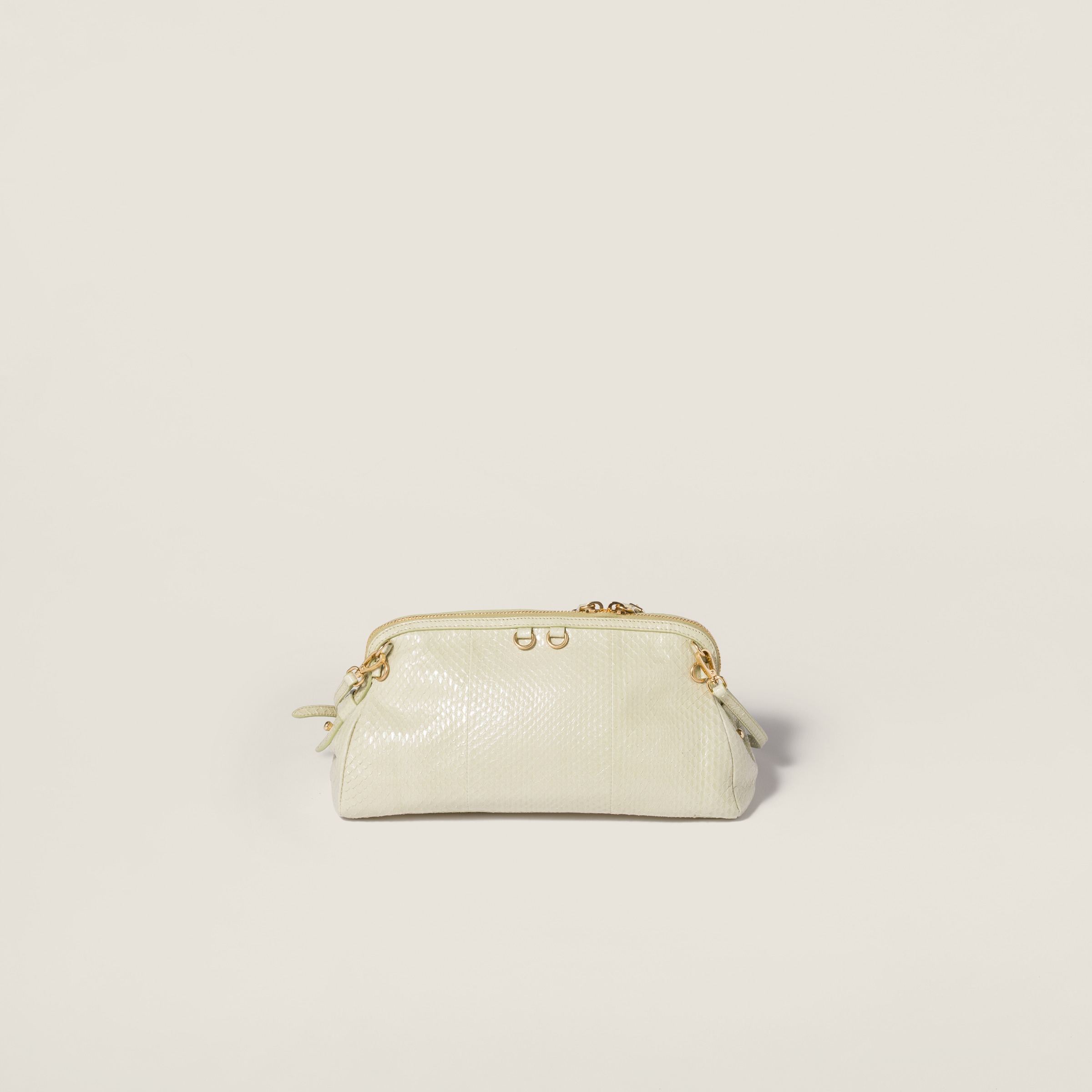 Miu Miu Ayers Leather Clutch In Green