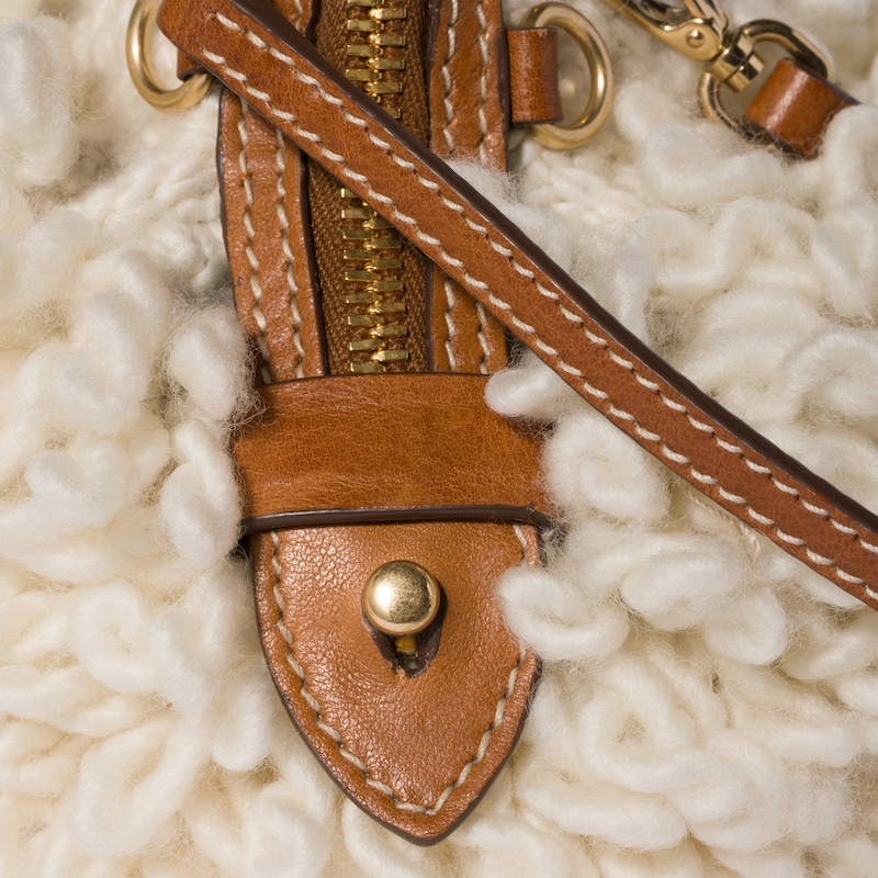 Bolso de mano Caprice de lana y piel