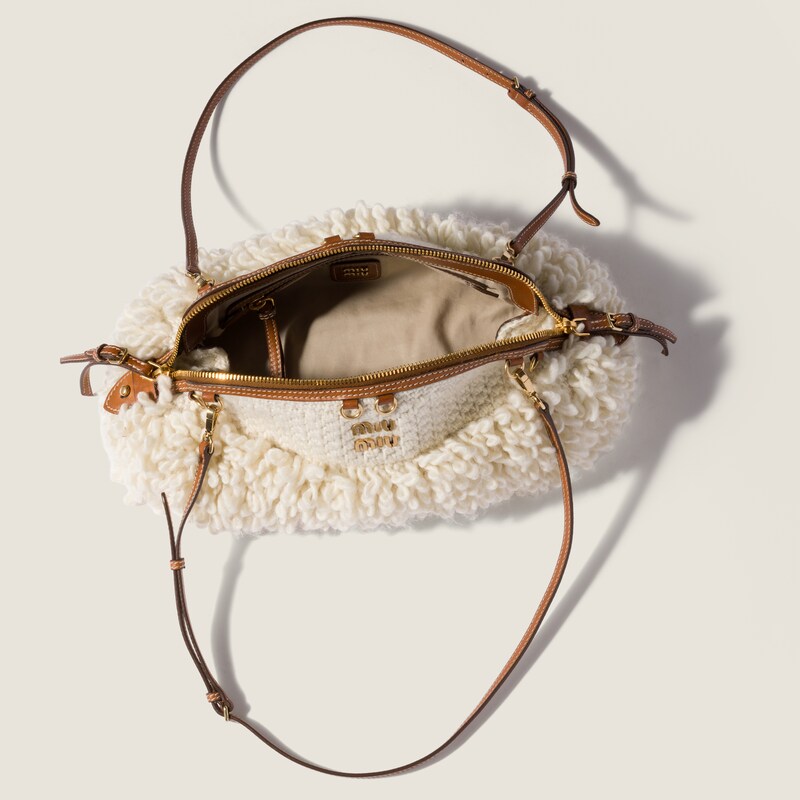 Bolso de mano Caprice de lana y piel