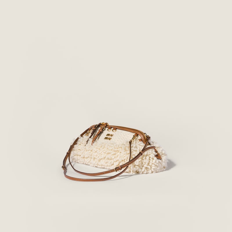 Bolso de mano Caprice de lana y piel