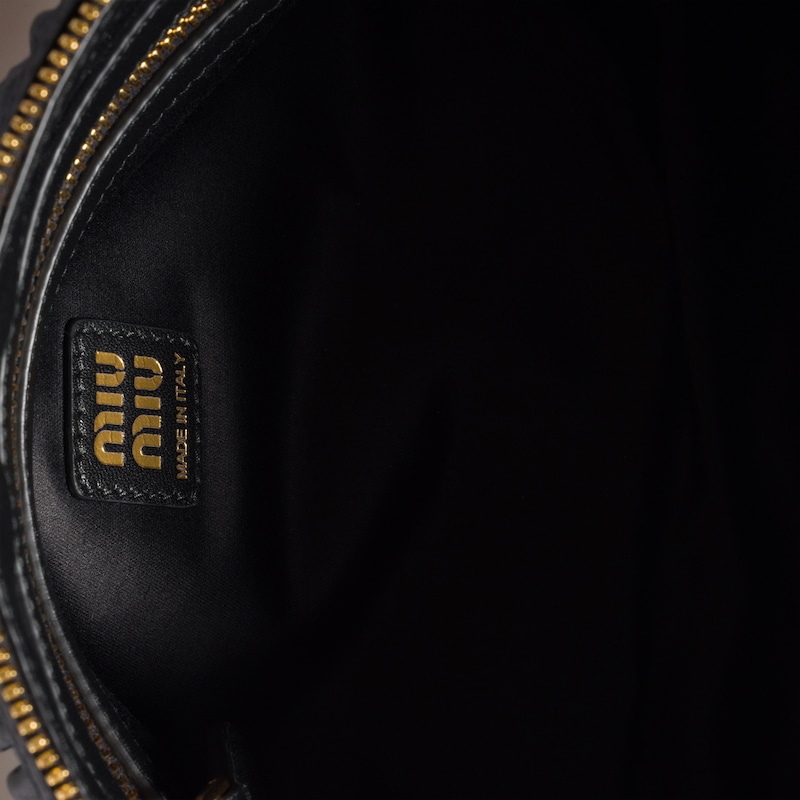 Matelassé nappa leather clutch