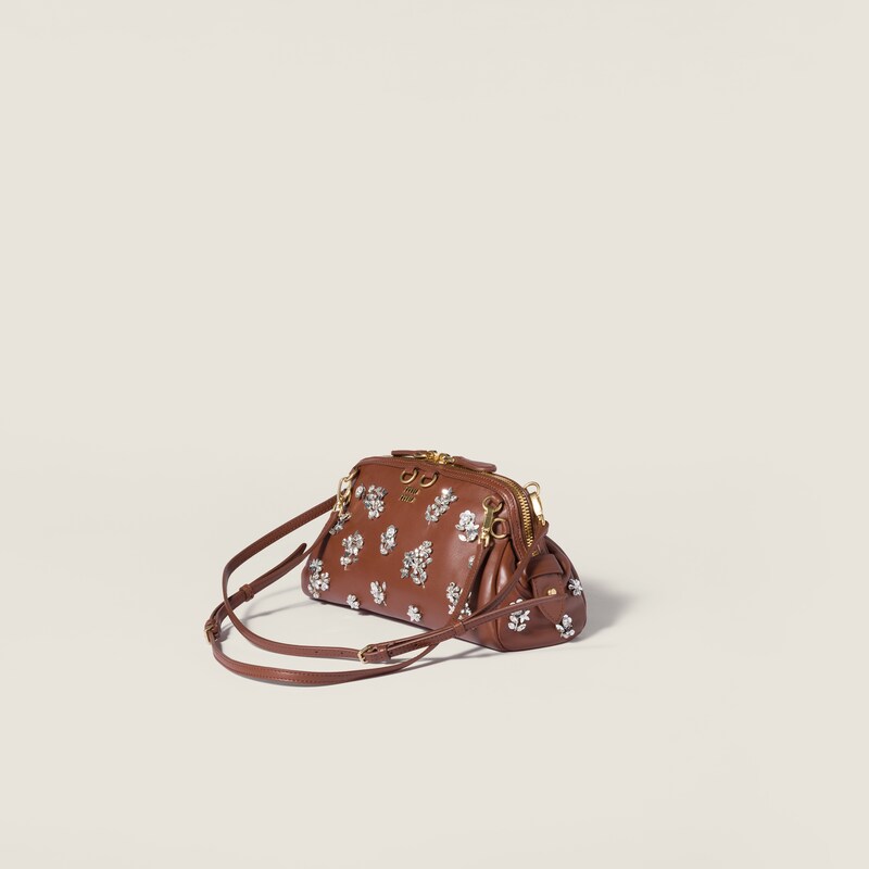 حقيبة كلاتش Caprice مطرزة من جلد نابا