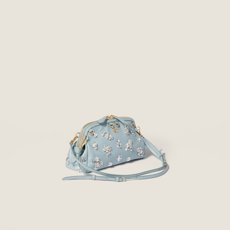 حقيبة كلاتش Caprice مطرزة من جلد نابا