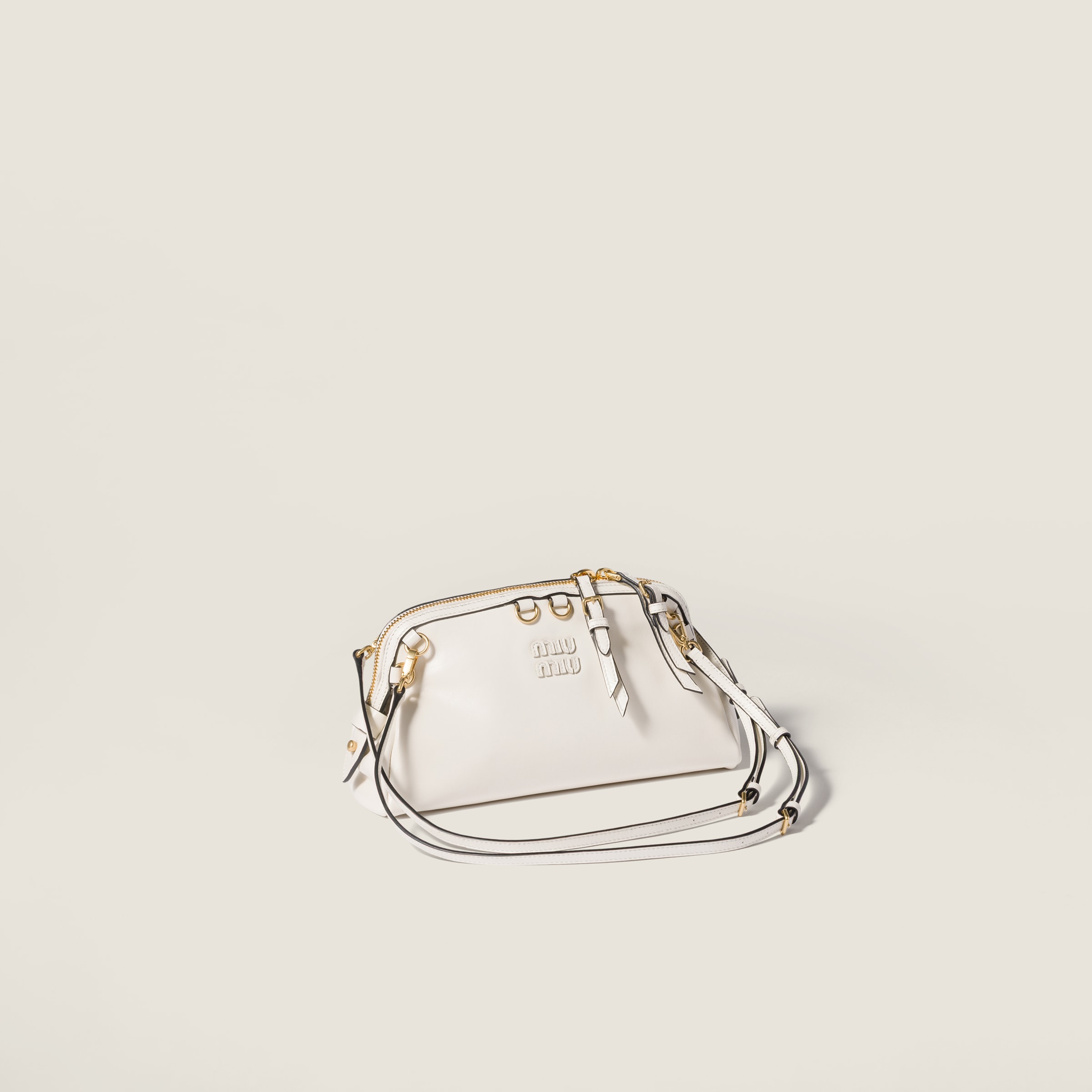 Miu Miu Leather Clutch In White