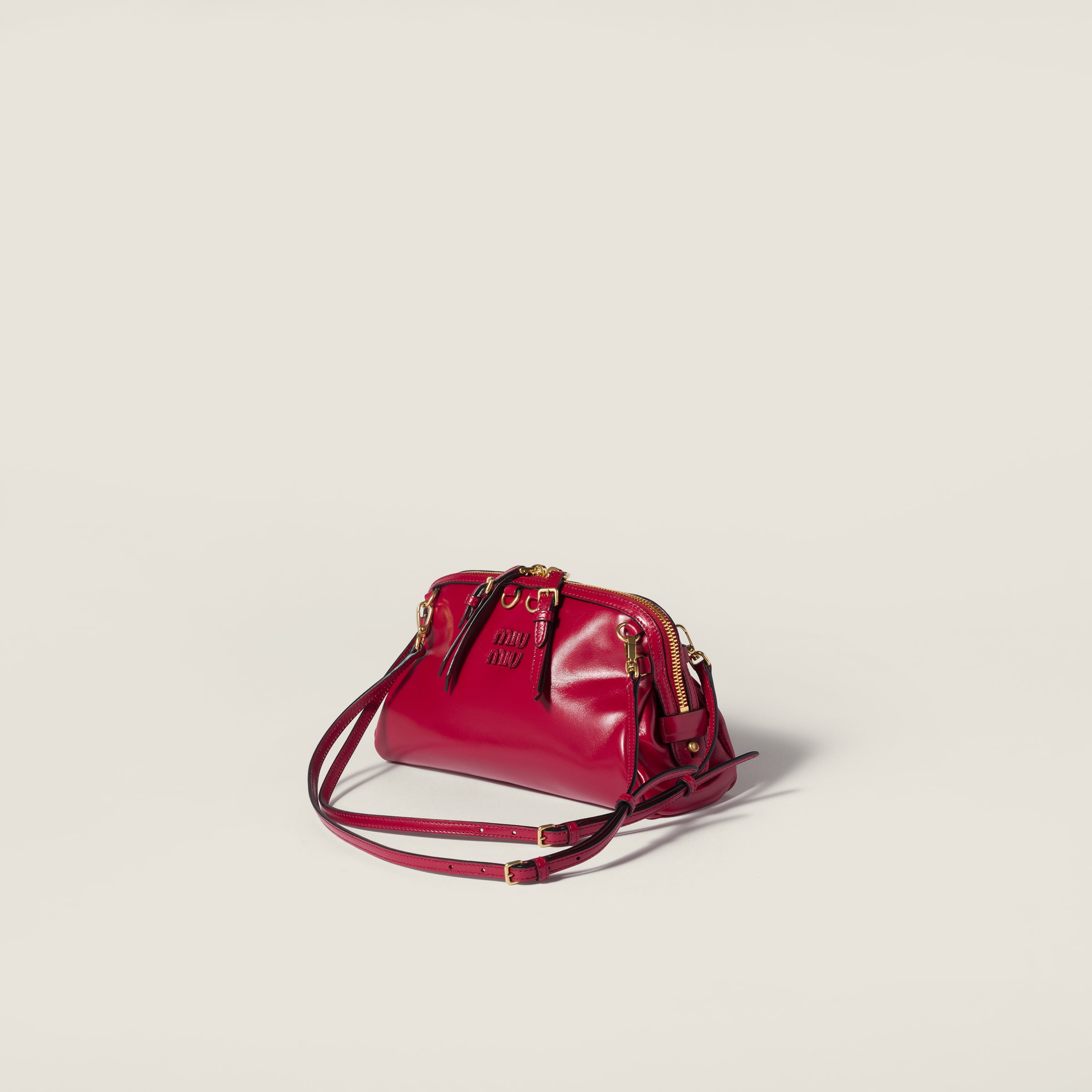 Miu Miu Leather Clutch In Red