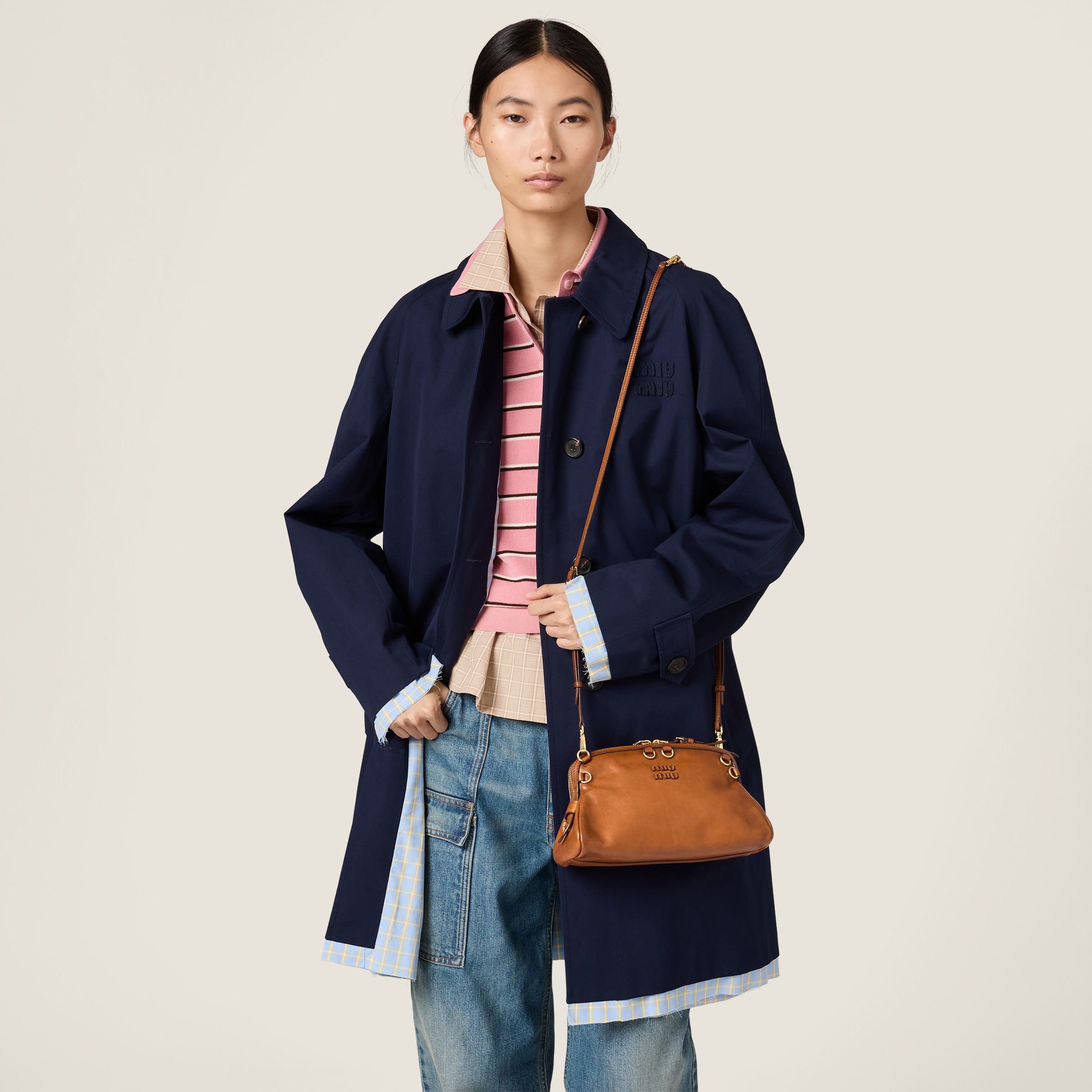 Cognac Caprice Leather Clutch | Miu Miu