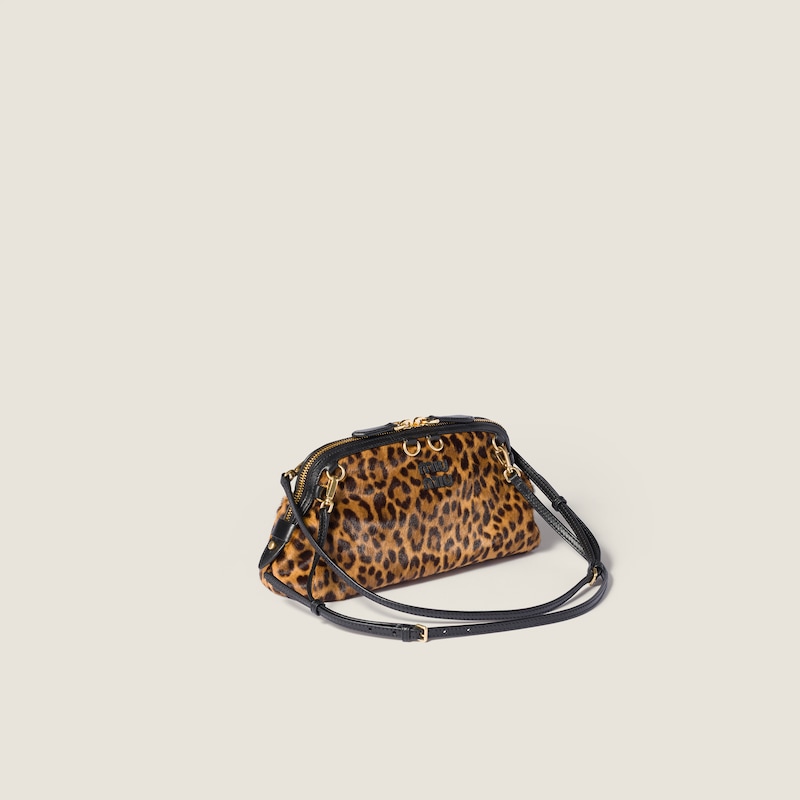 Printed leather clutch