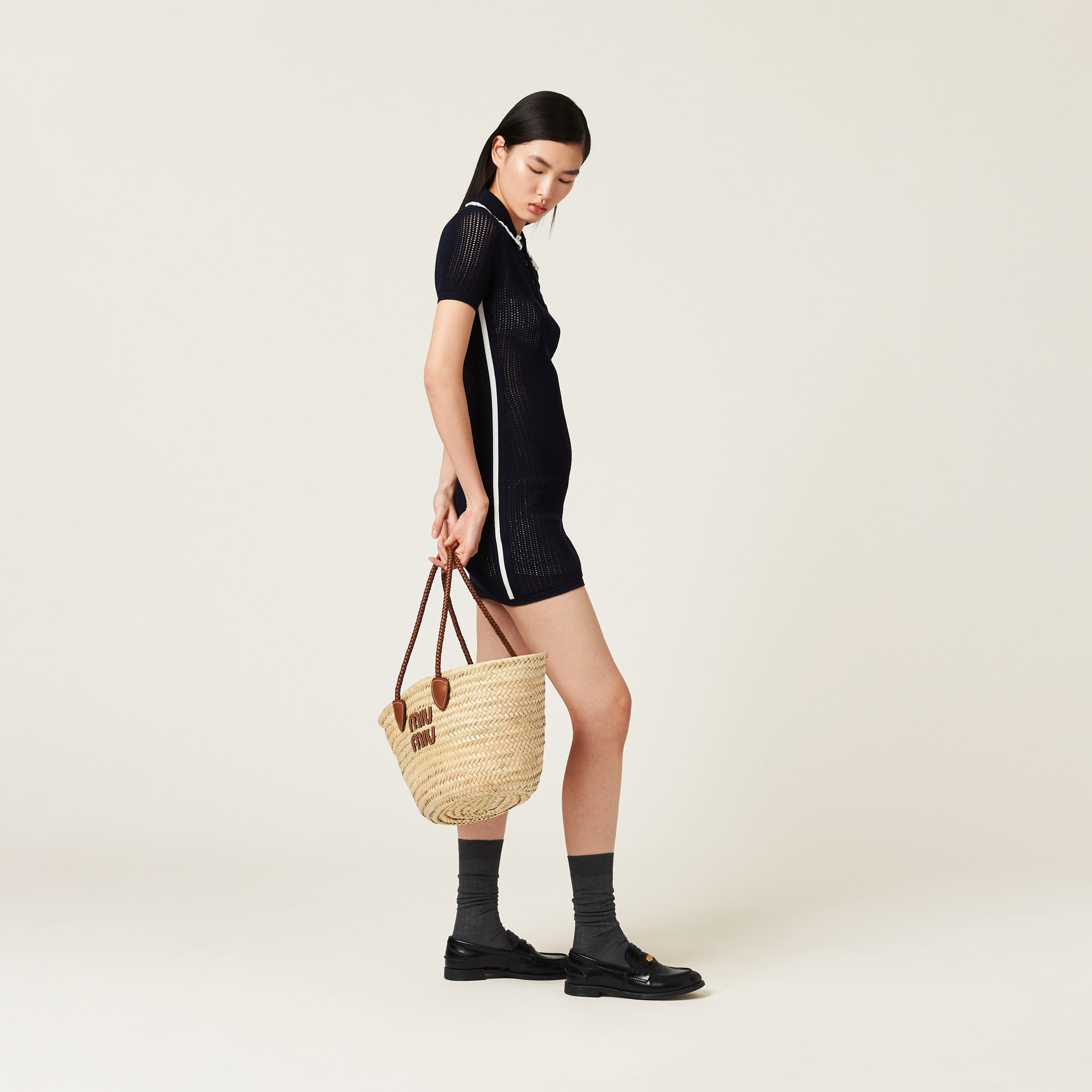 【関税・送料込】Miu Miu Palmetto トートバッグ ベージュ 新作 Beige/cognac Palmetto Tote Bag | Miu Miu