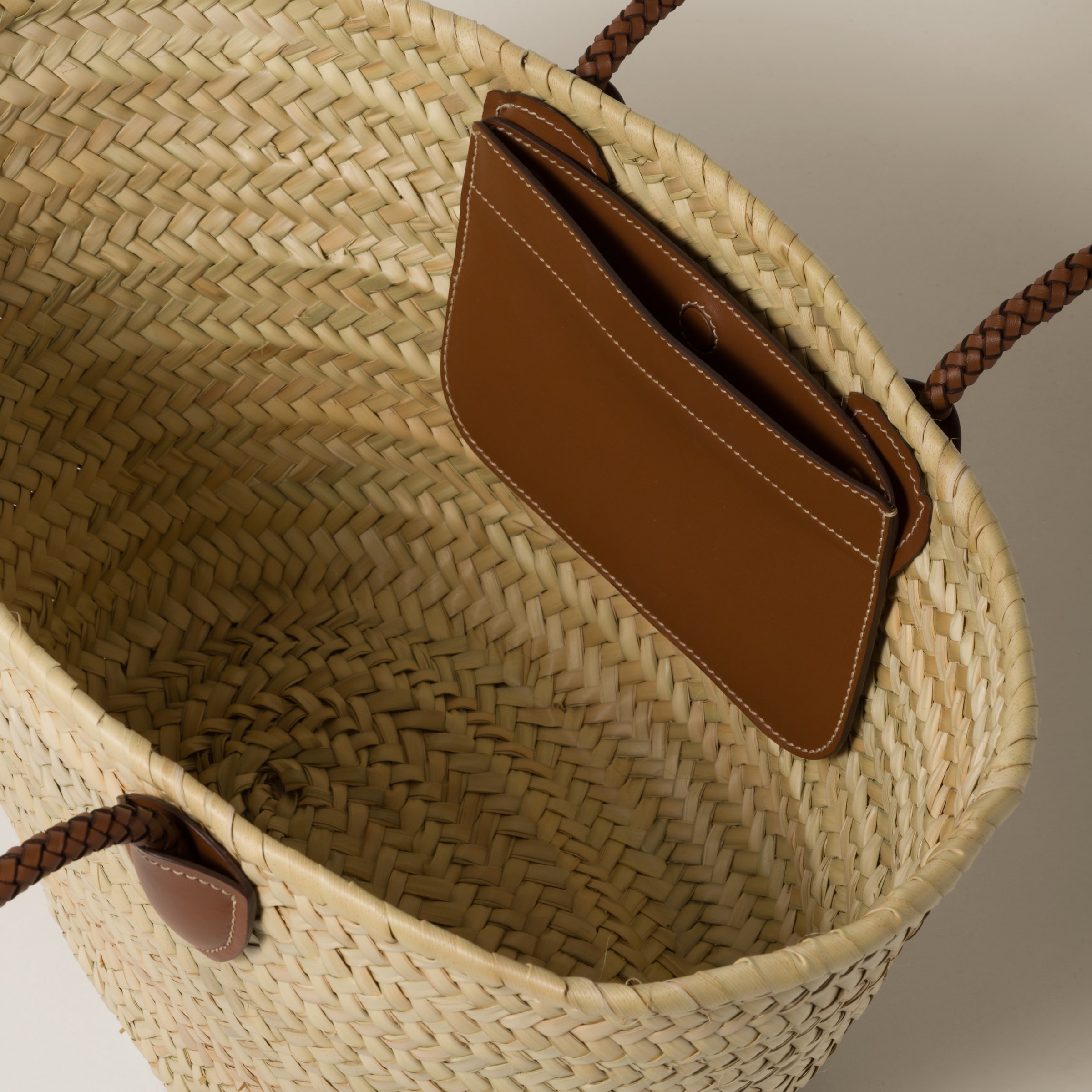 Beige/cognac Palmetto Tote Bag | Miu Miu