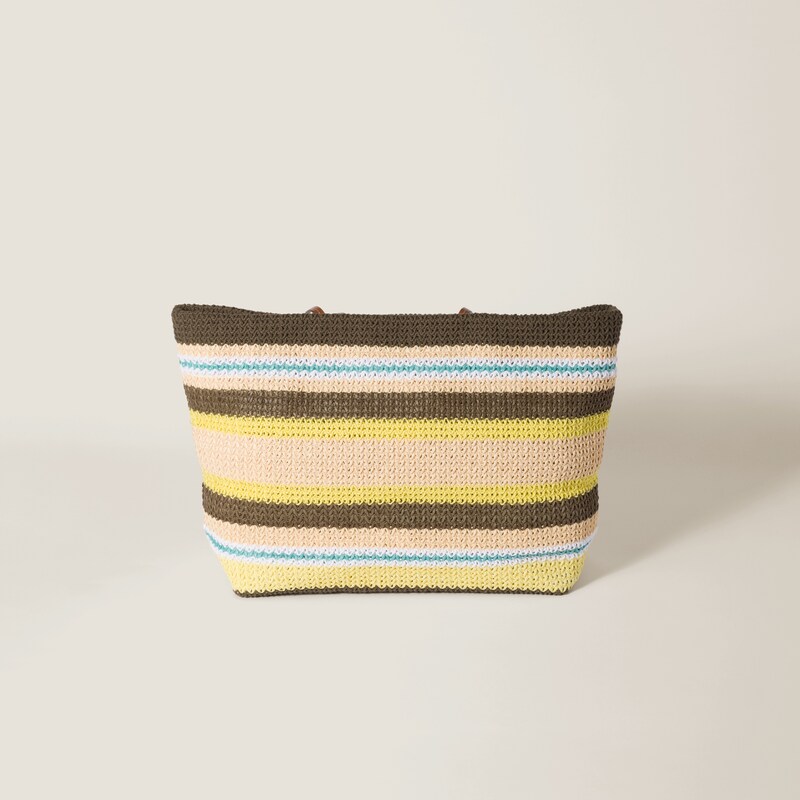 Bolsa tote trançada com efeito ráfia