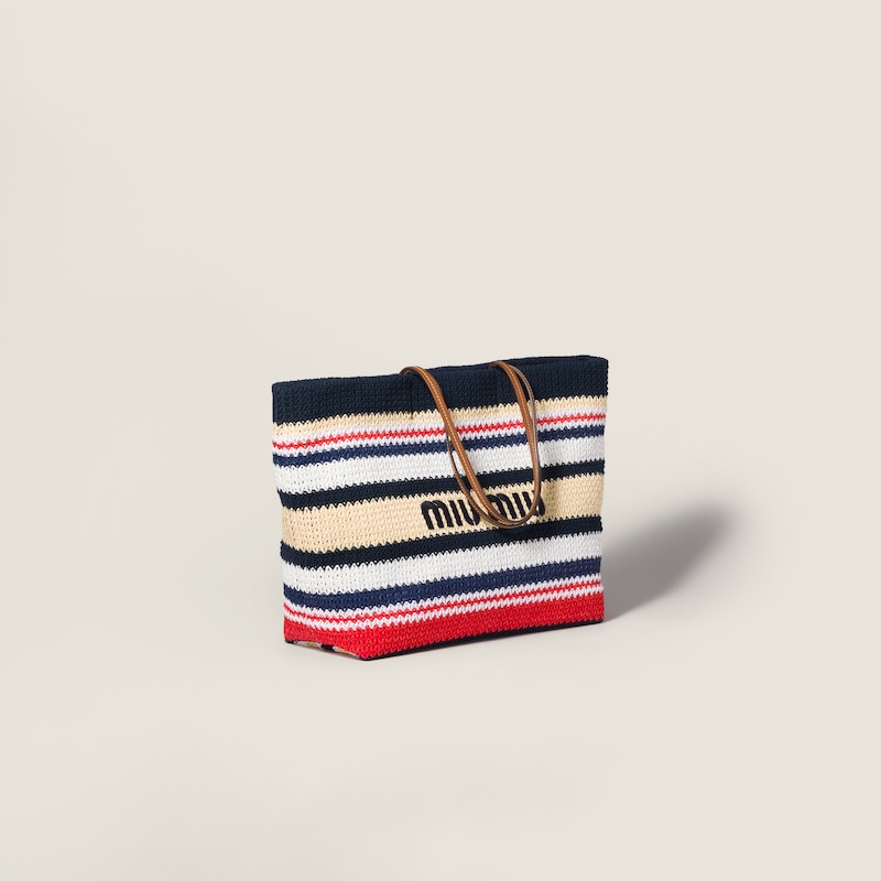 Bolso tote tejido con efecto rafia