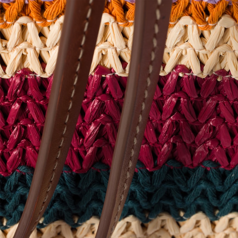 Bolso tote tejido con efecto rafia