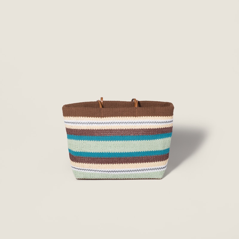 Raffia-effect woven tote bag