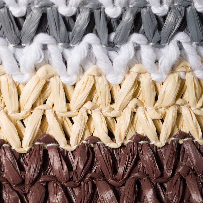 Raffia-effect woven tote bag