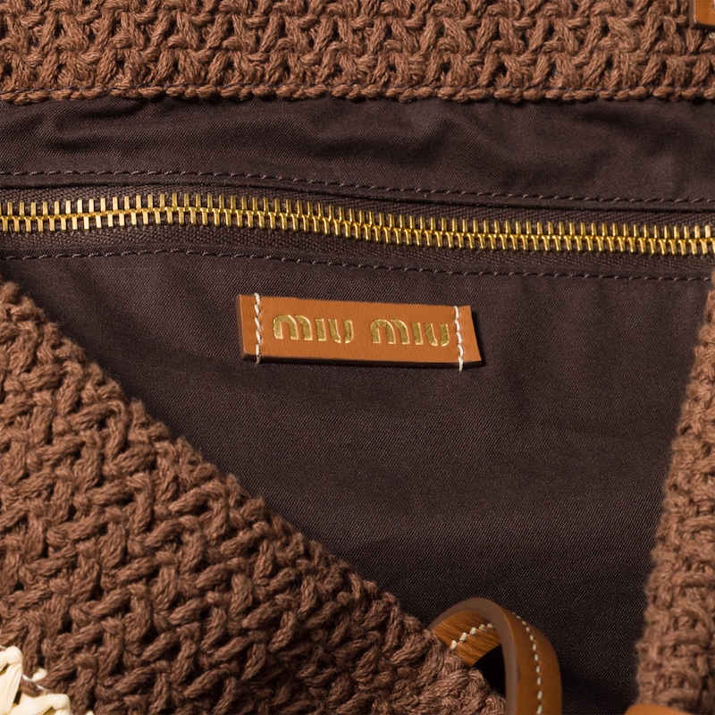 Raffia-effect woven tote bag