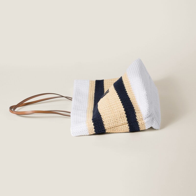 Raffia-effect woven tote bag