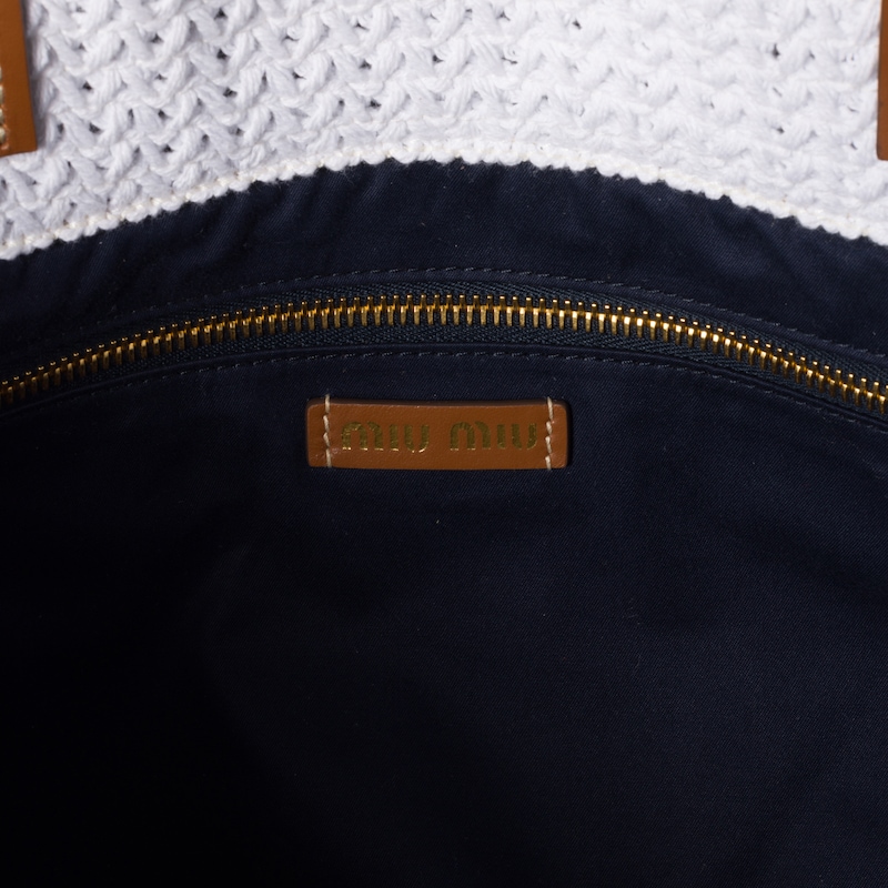 Raffia-effect woven tote bag