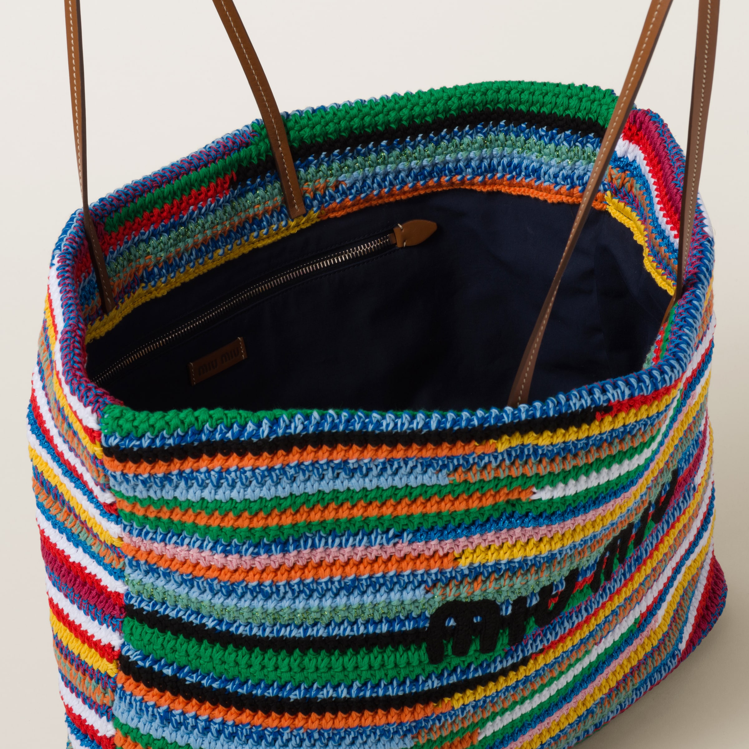 Multicolored Crochet Tote Bag Miu Miu