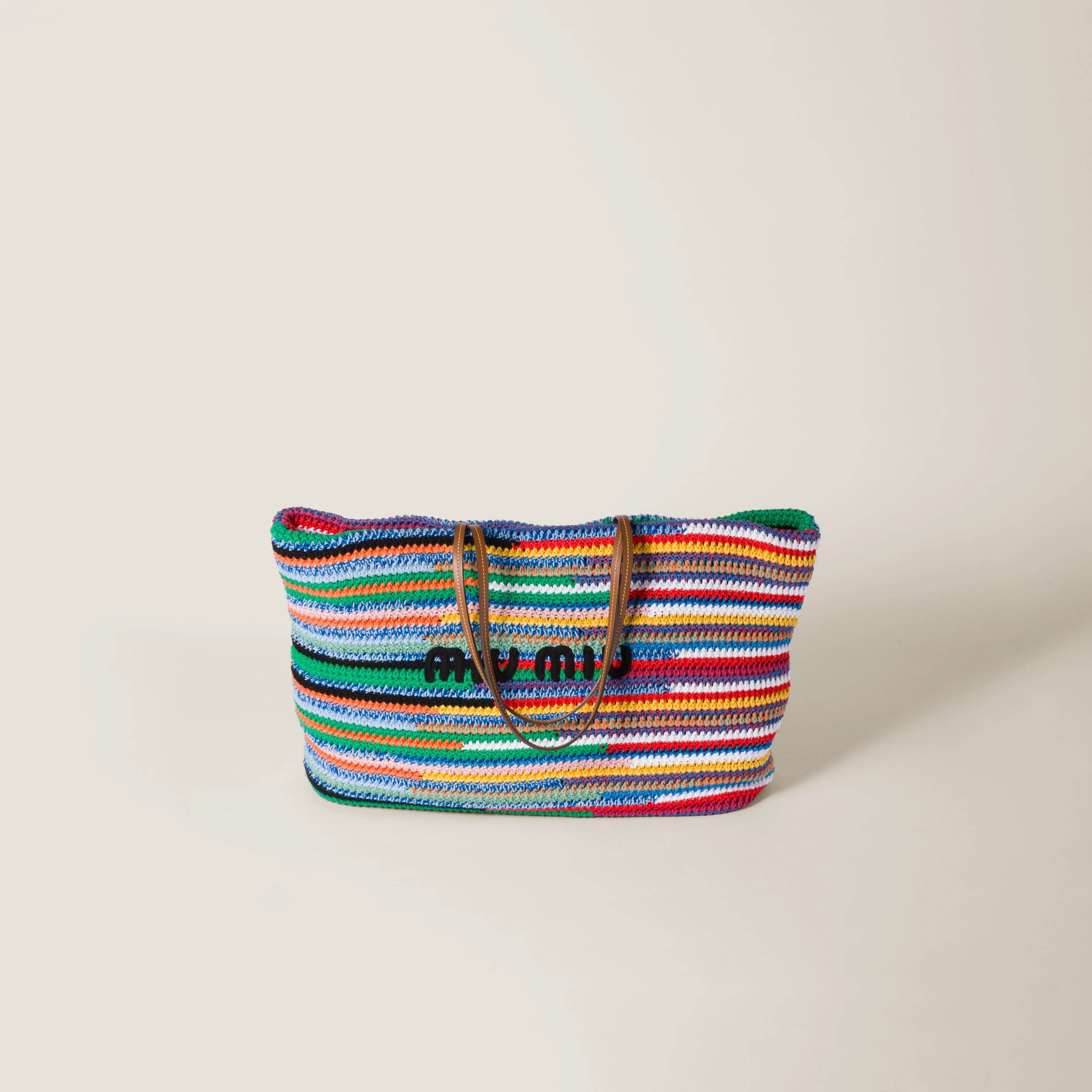 Miu Miu Crochet Tote Bag In Multicolored