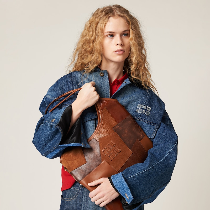 아이비 가죽 패치워크 백