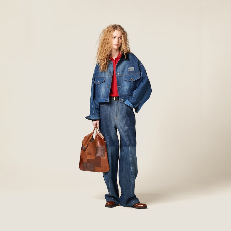 아이비 가죽 패치워크 백