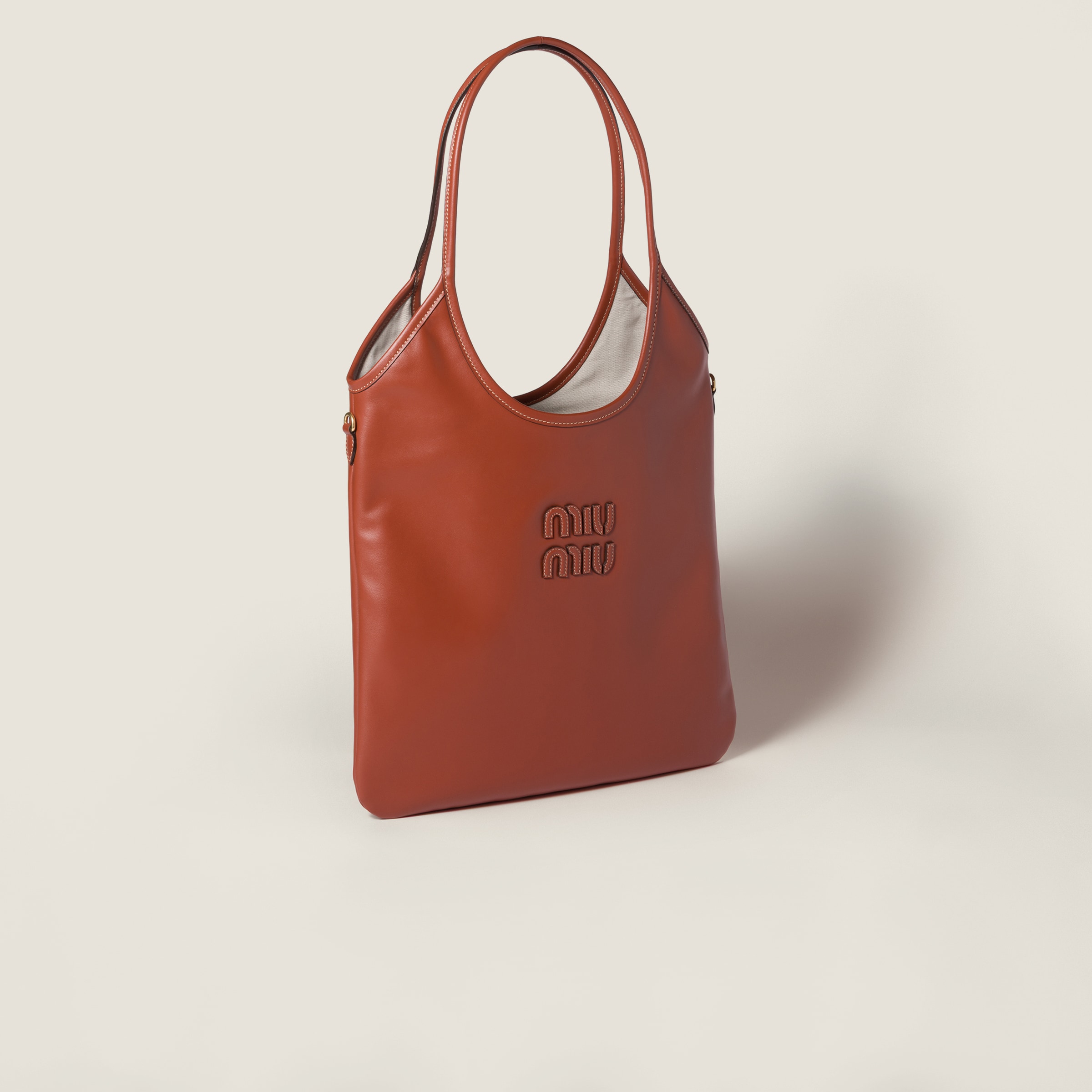 トートバッグ MIU MIU 5BG231_ACRW_F0002 IVY LEATHER BAG Black Ivy Leather Bag | Miu Miu