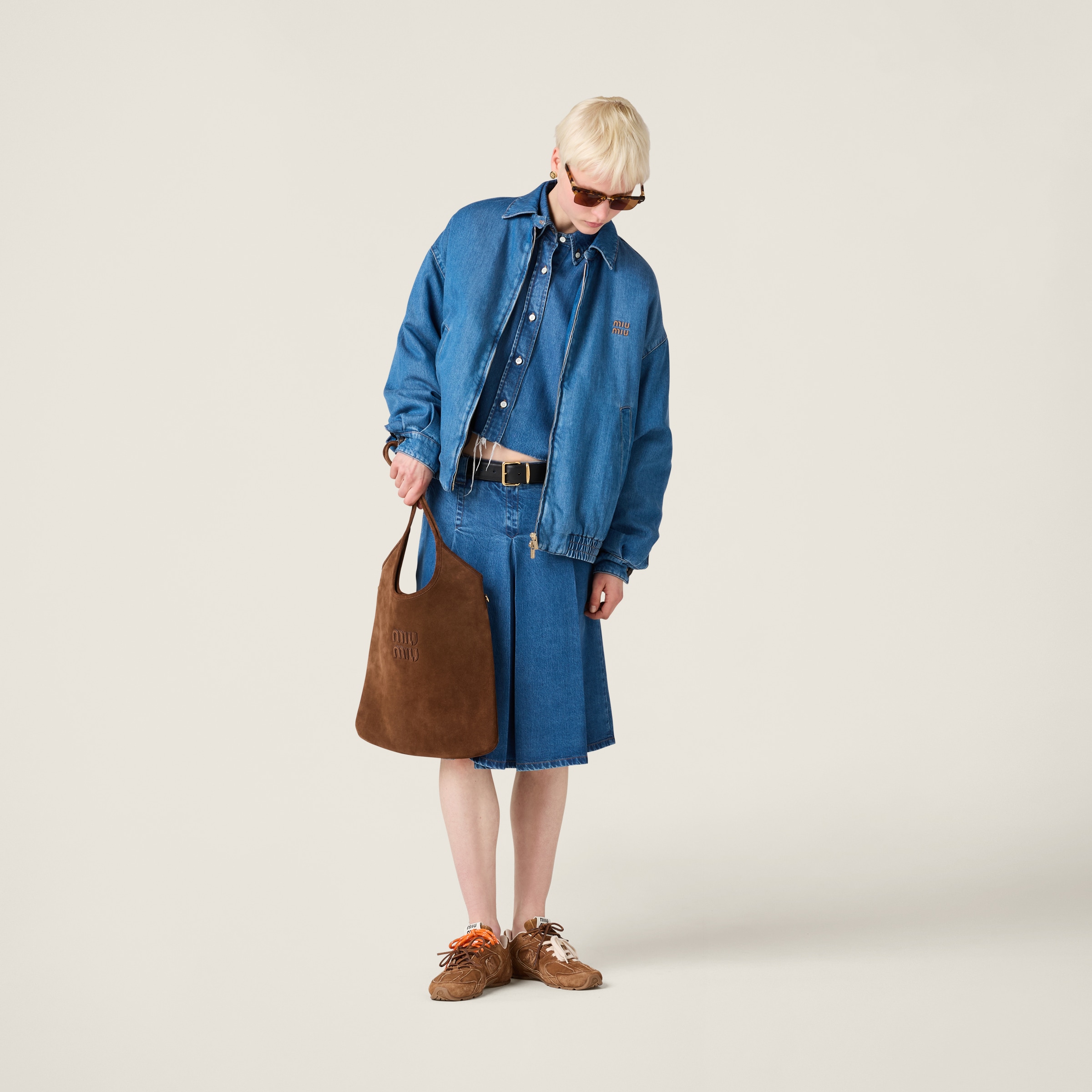 Cocoa Brown Ivy Suede Bag | Miu Miu