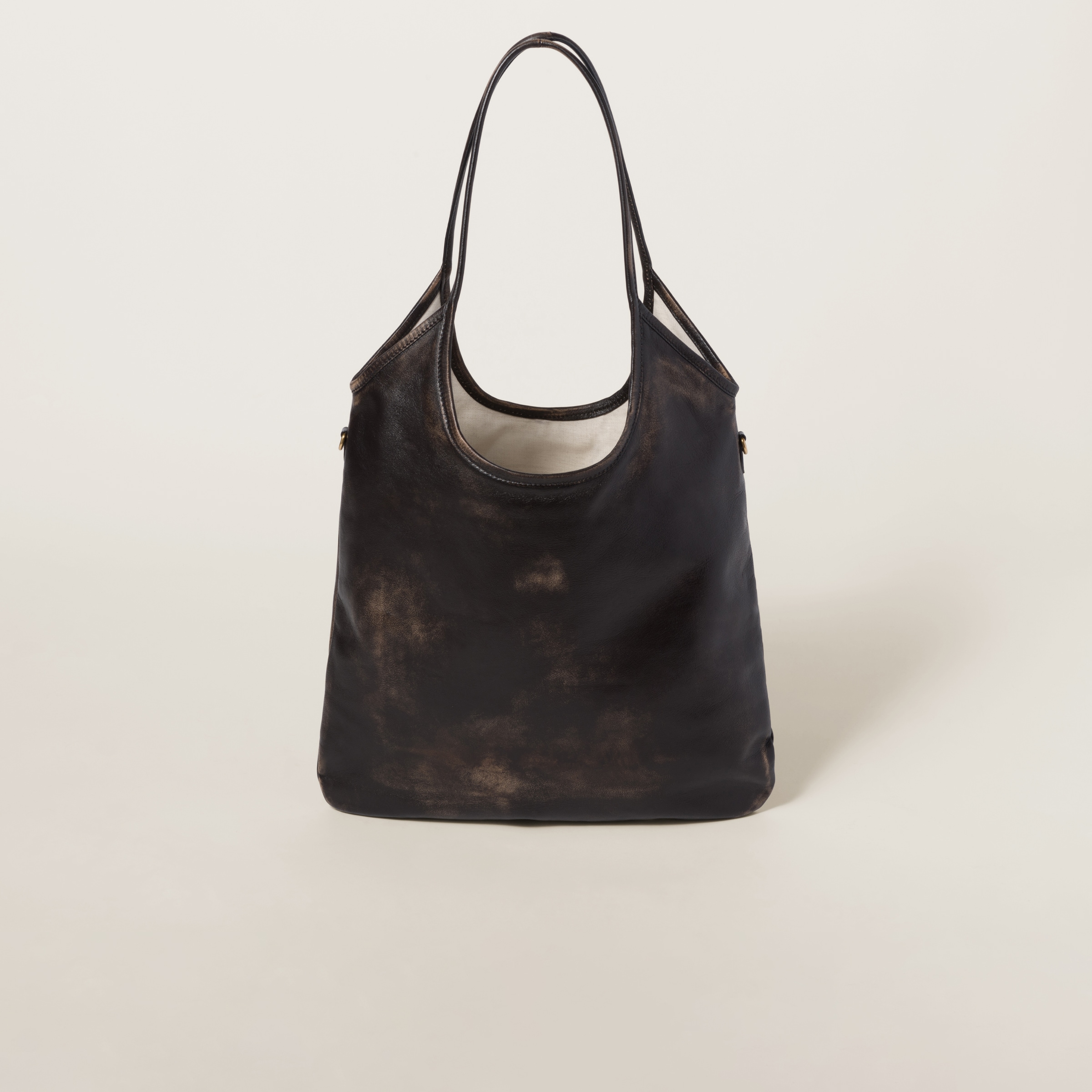 Coffee Ivy Leather Bag Miu Miu