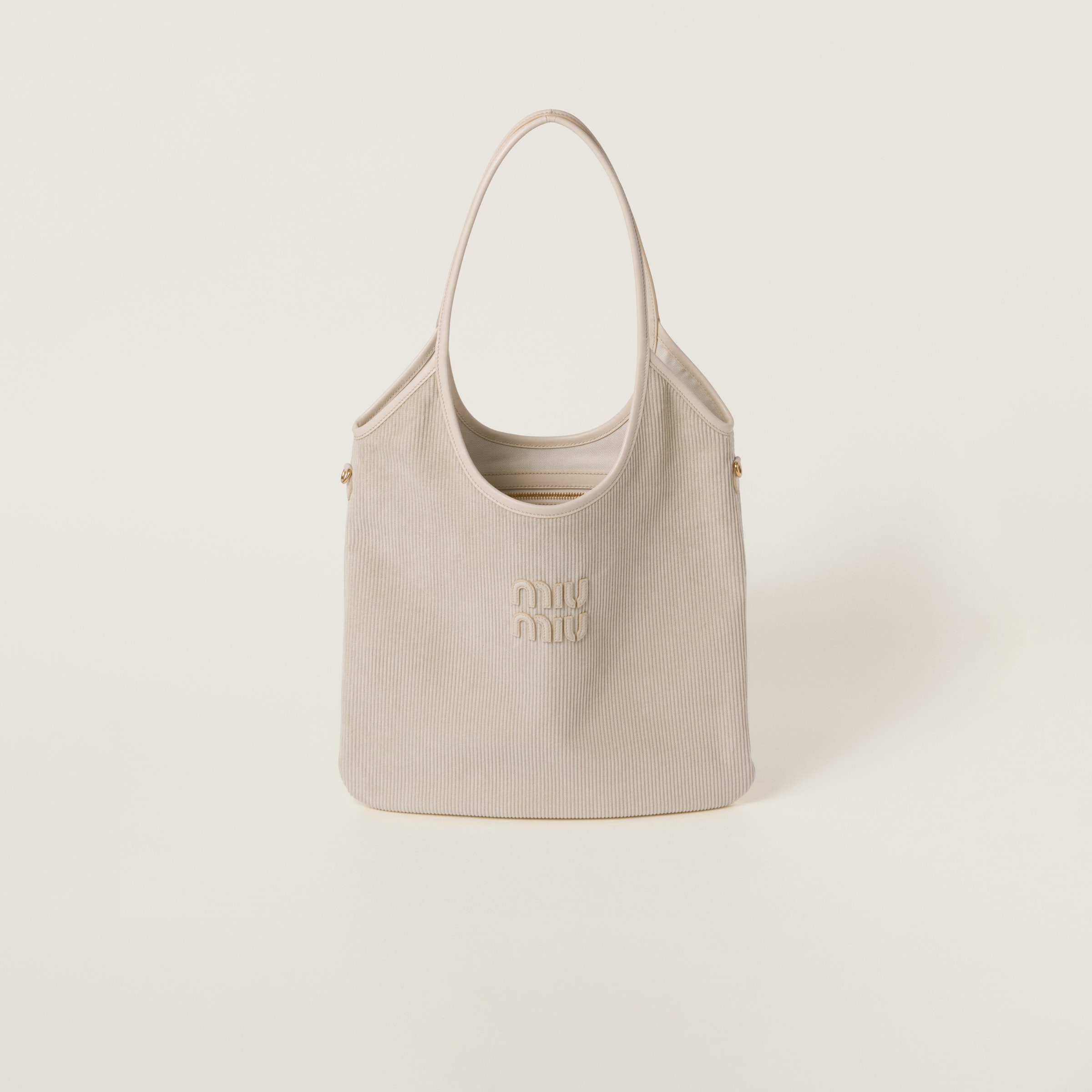 ホワイト アイビー コーデュロイ ショッピングバッグ | Miu Miu