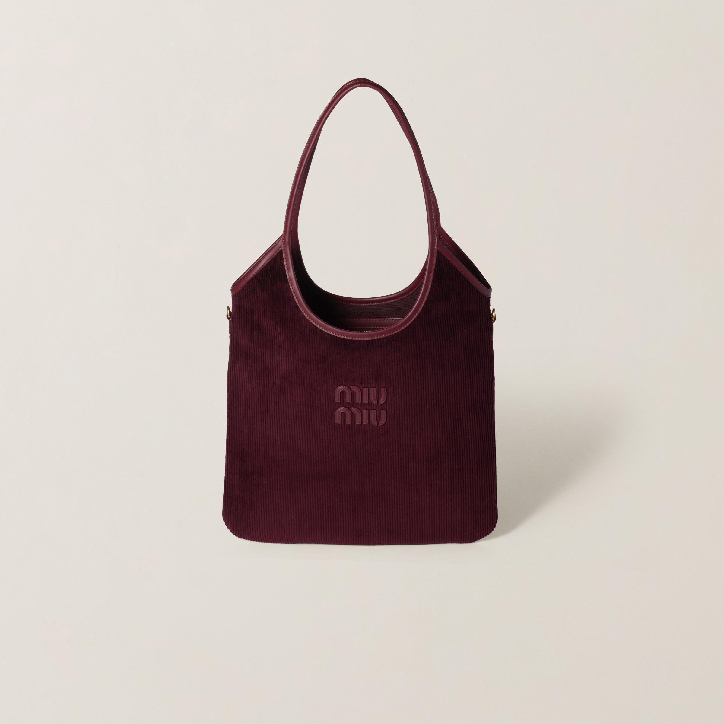 ワインレッド アイビー コーデュロイ ショッピングバッグ | Miu Miu