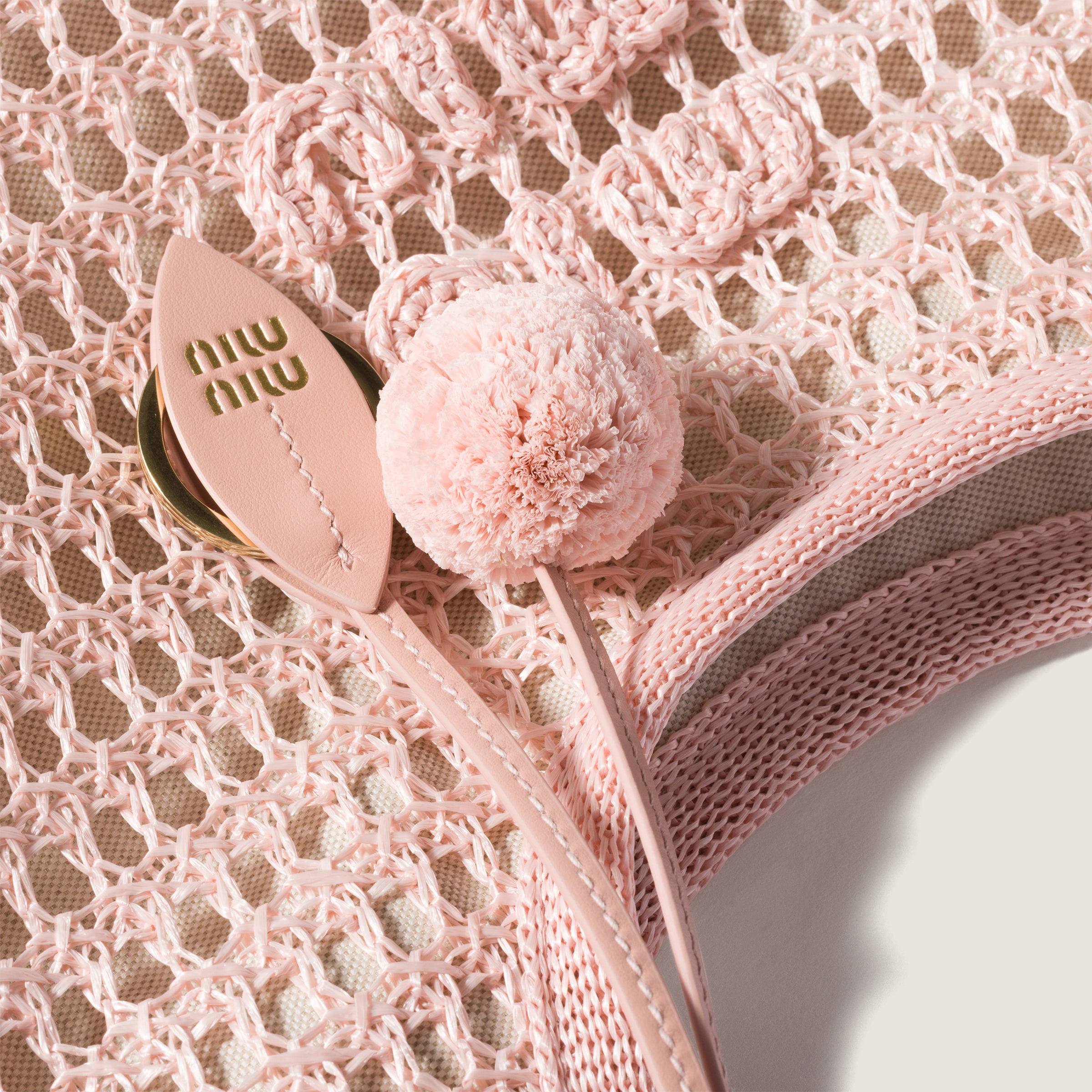 Orchid Pink Ivy Raffia Crochet Bag | Miu Miu - United States