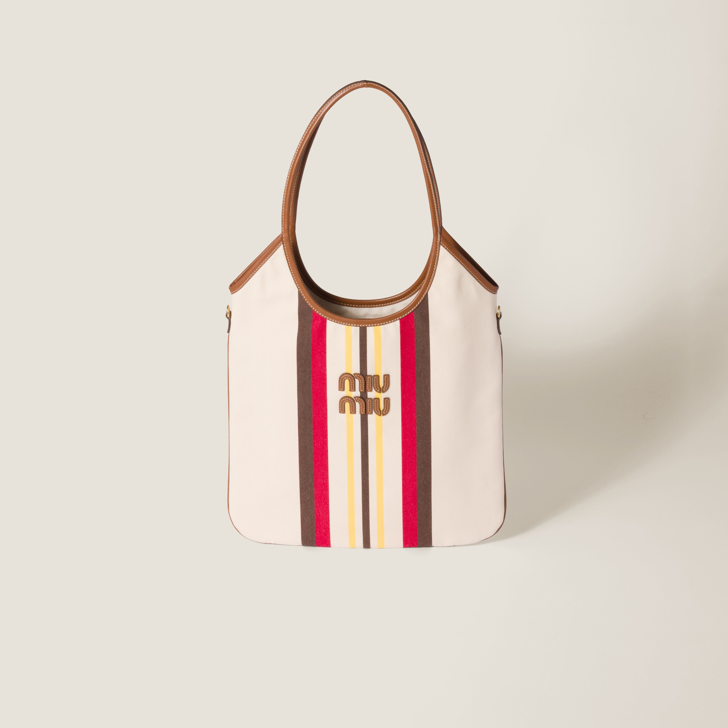 Miu Miu Ivy Canvas And Leather Bag