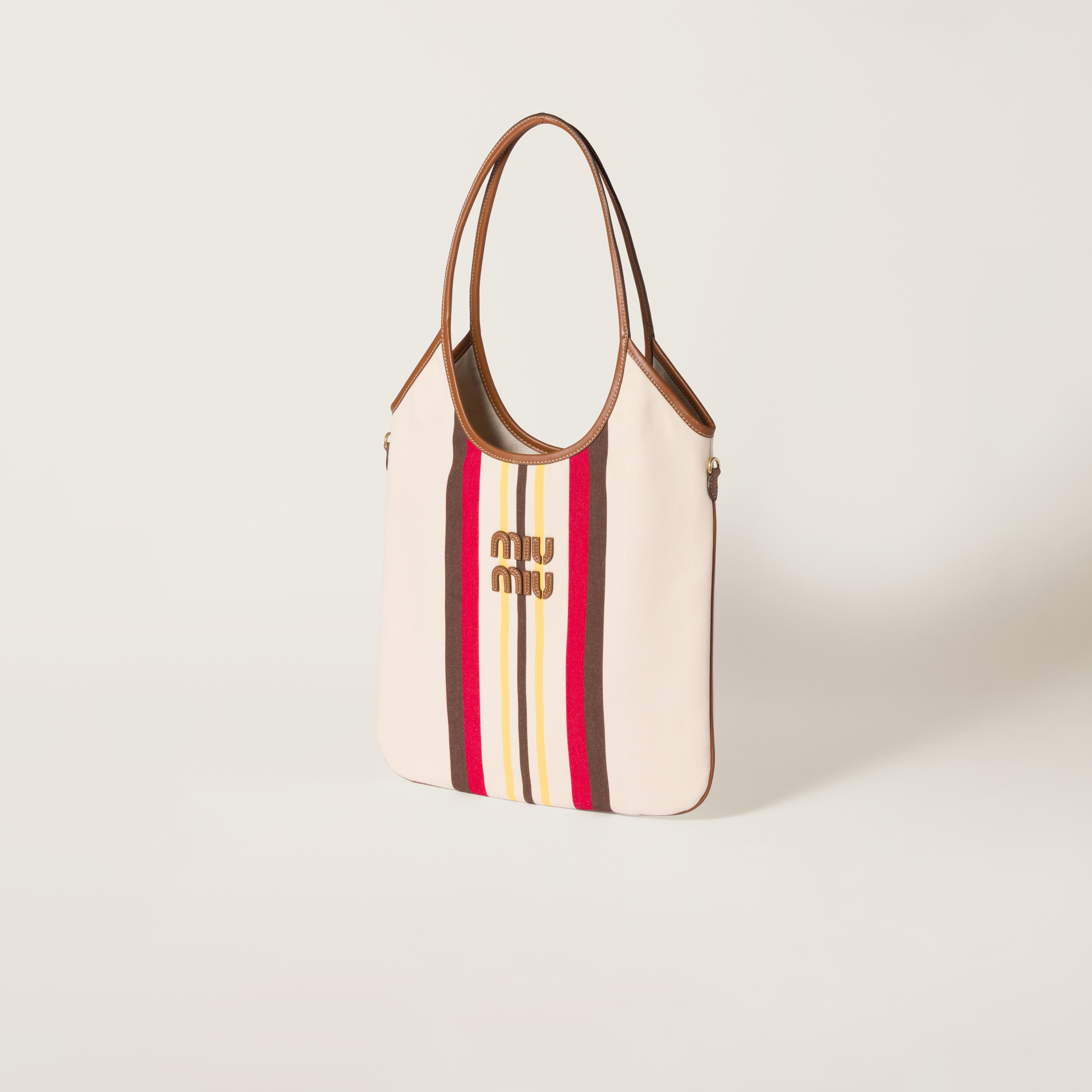 Miu Miu Ivy Canvas And Leather Bag