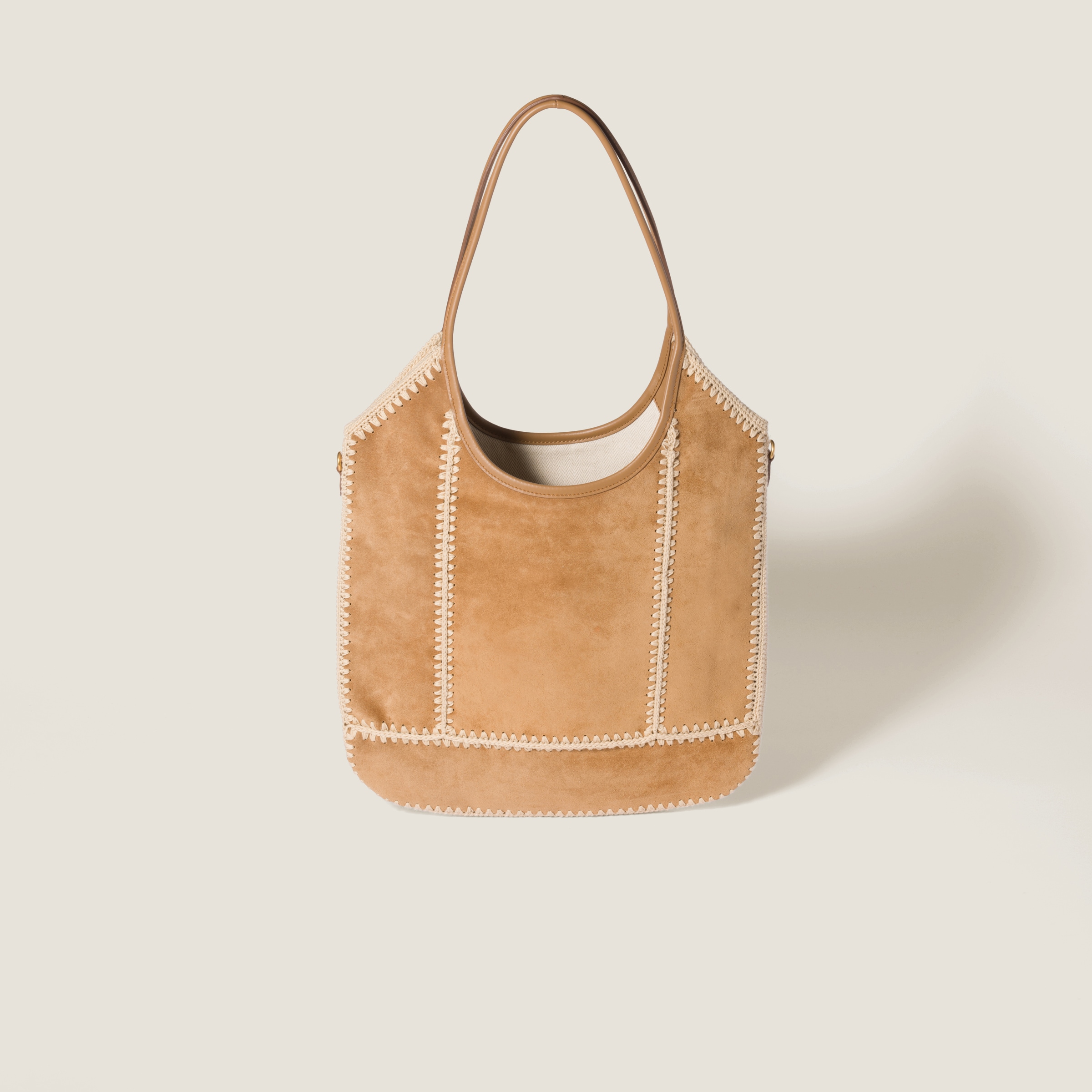 Miu Miu Ivy Suede And Crochet Bag