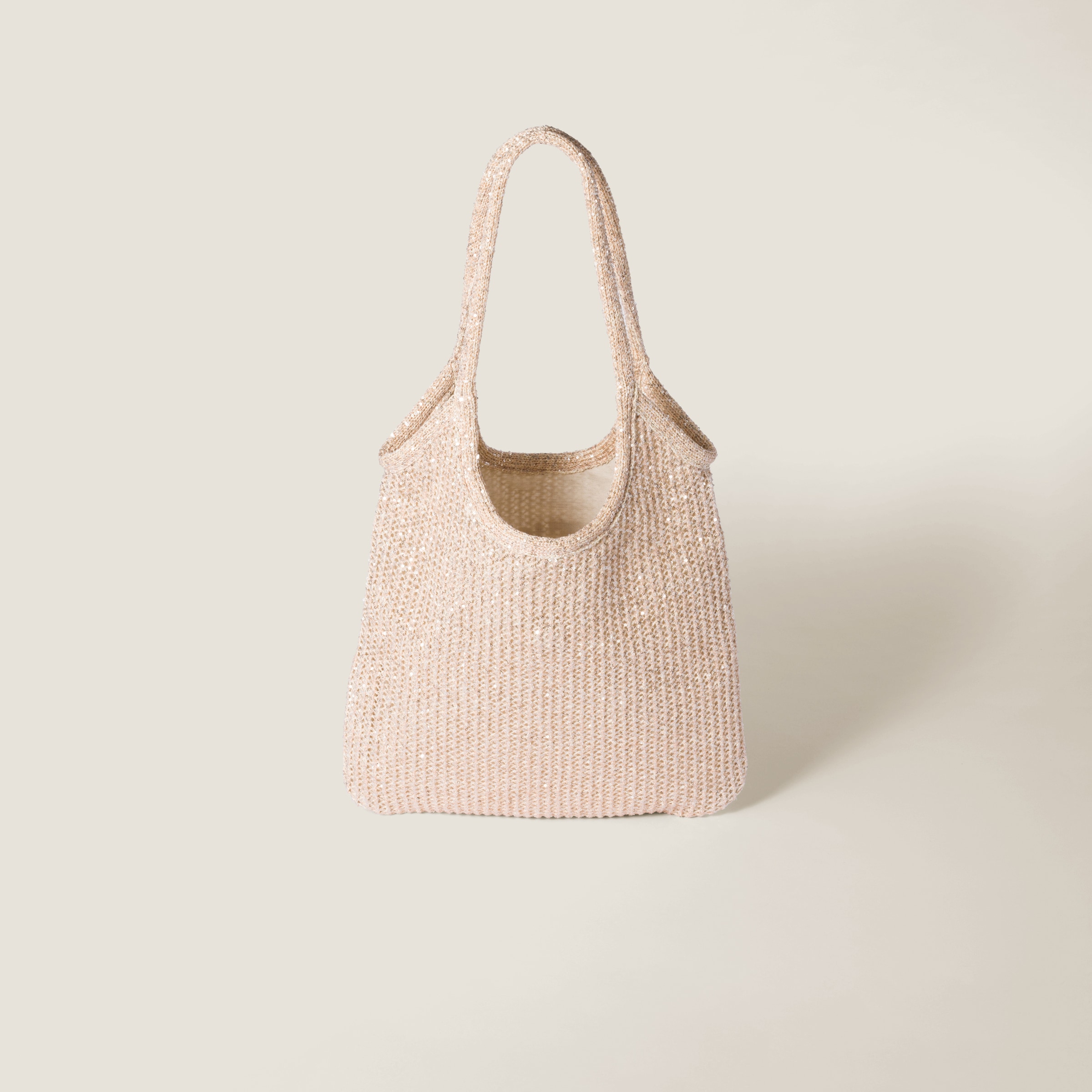 ピンクベージュ Ivy スパンコール メッシュ バッグ | Miu Miu