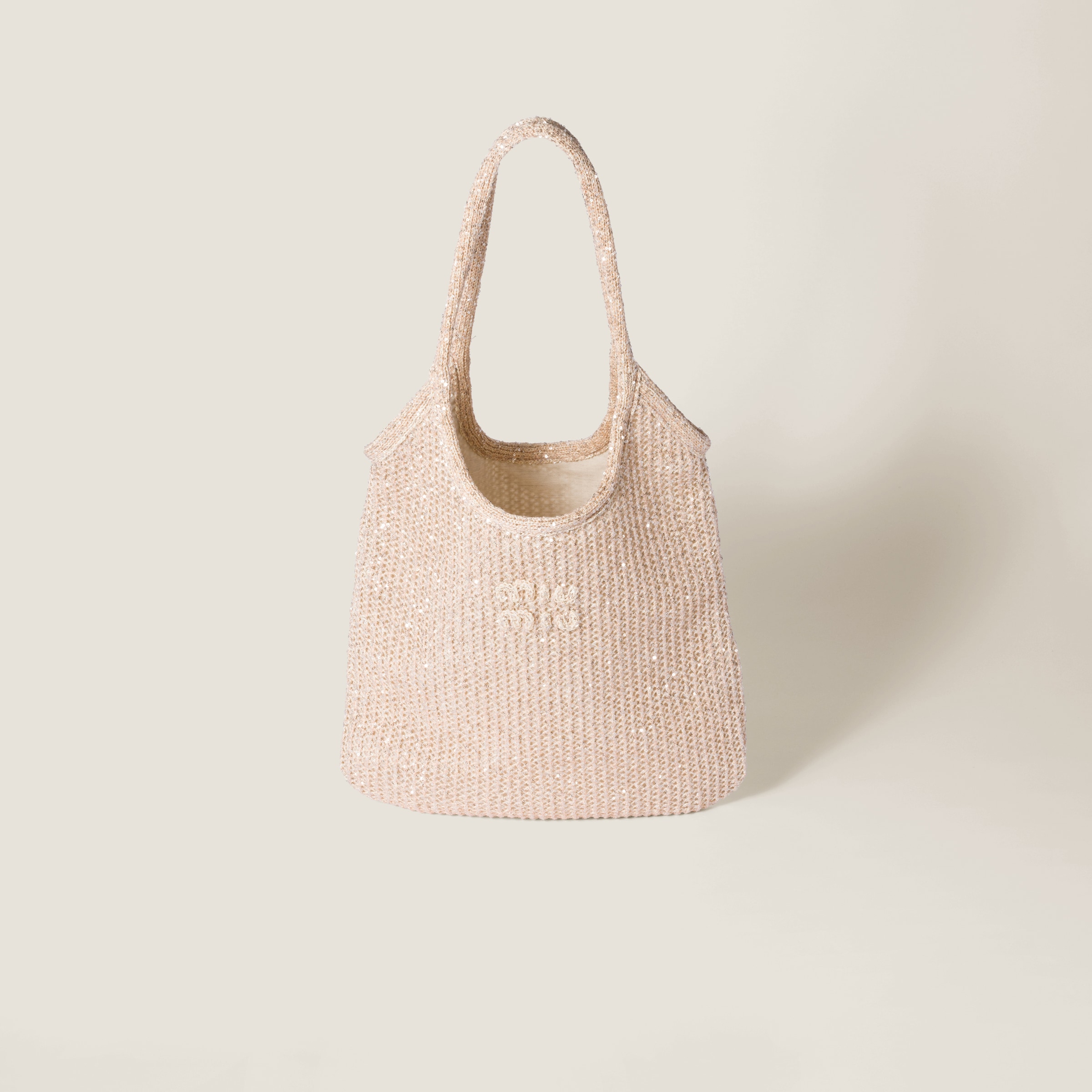 ピンクベージュ Ivy スパンコール メッシュ バッグ | Miu Miu ピンクベージュ Ivy スパンコール メッシュ バッグ | Miu Miu