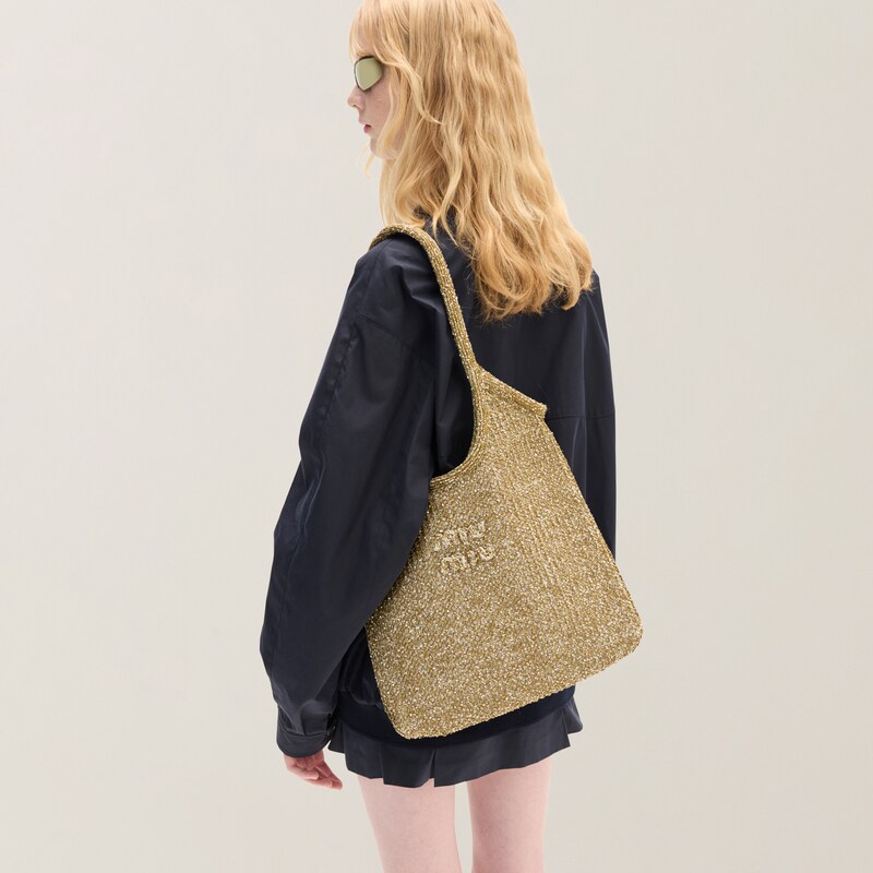 Bolsa IVY em malha com lantejoulas