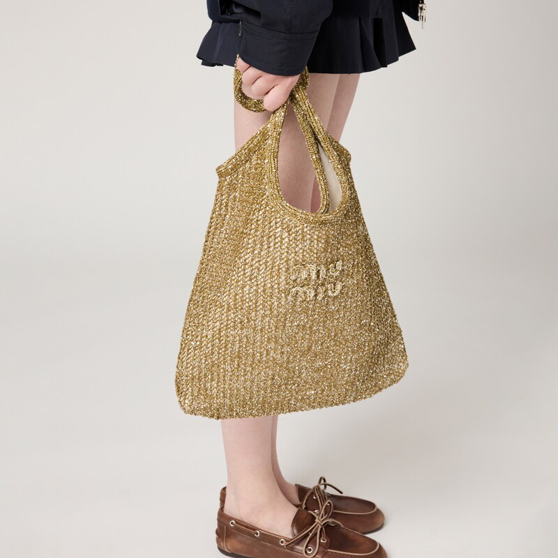 Bolsa IVY em malha com lantejoulas