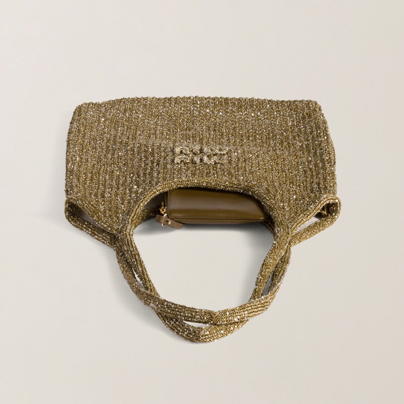 Bolsa IVY em malha com lantejoulas