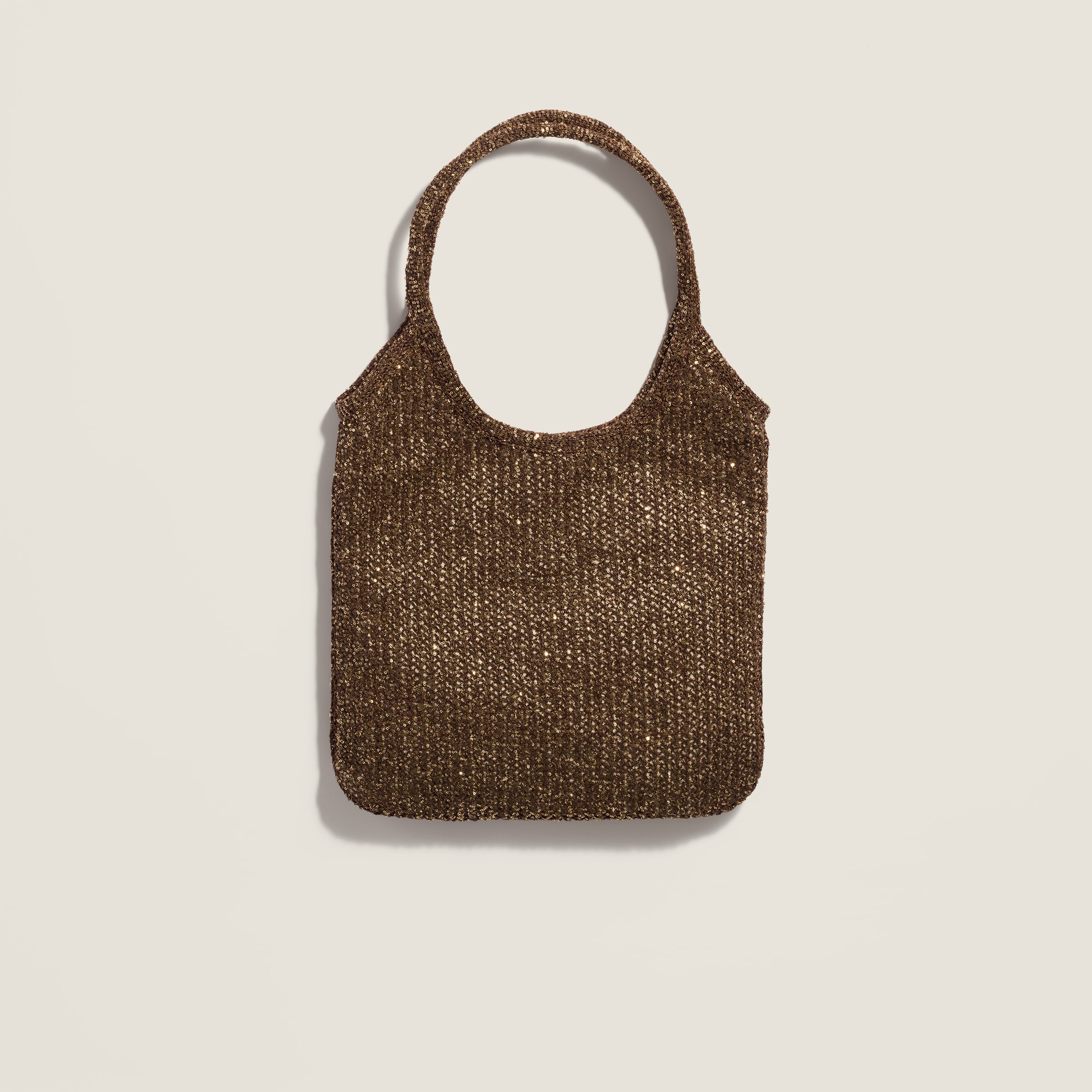 Cocoa Brown Ivy Sequin Mesh Bag | Miu Miu - United States