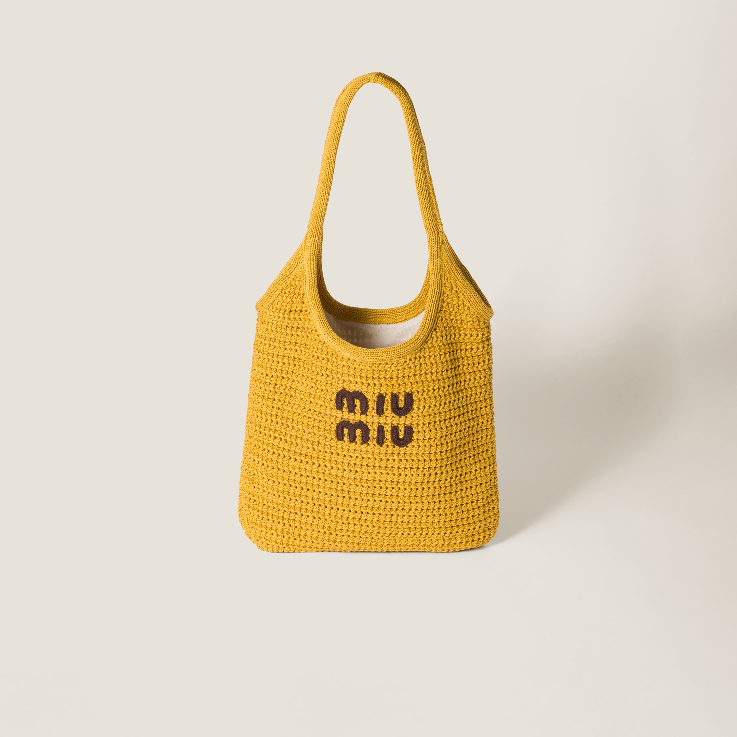 Miu Miu Ivy Raffia-effect Woven Tote Bag