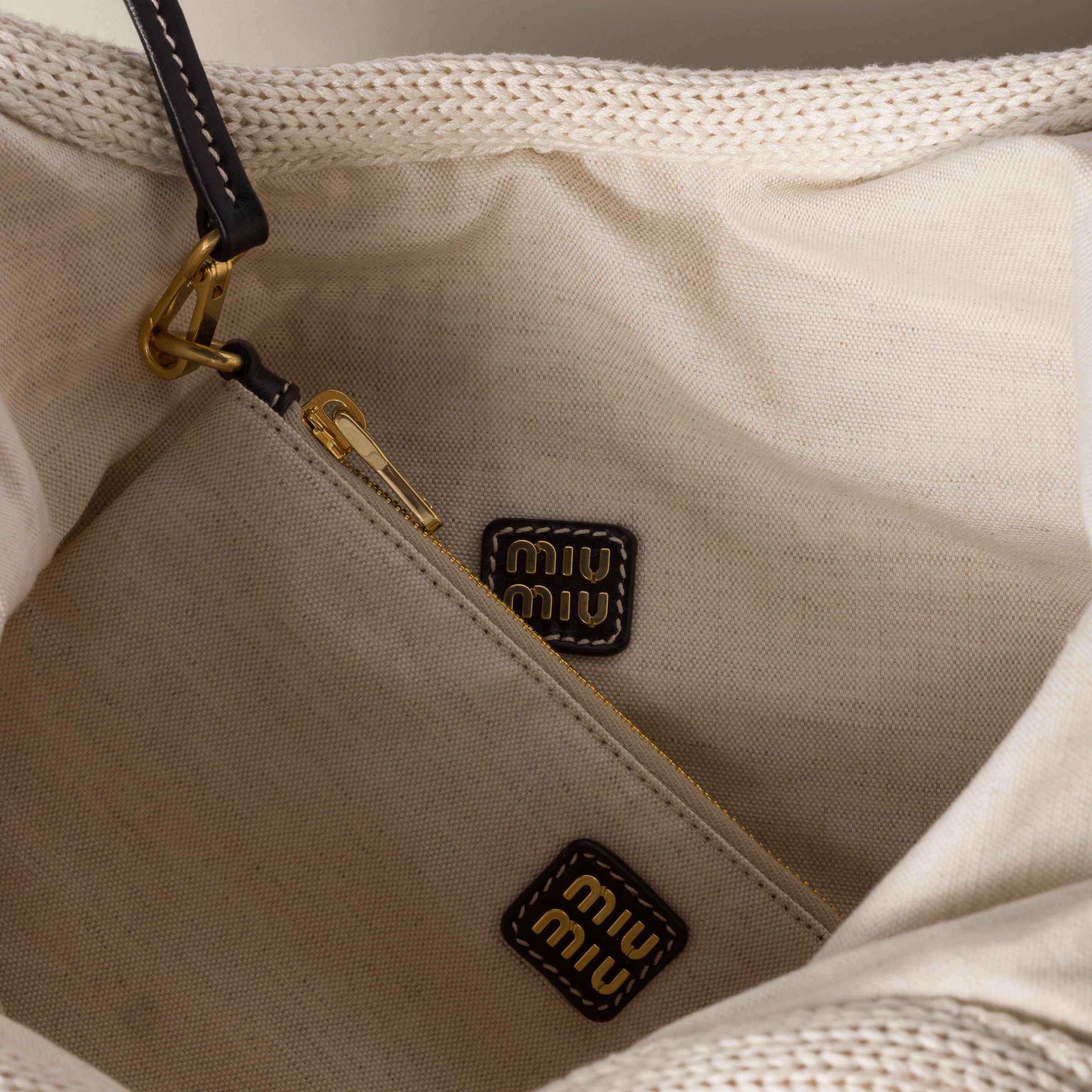 Miu Miu Ivy Raffia-effect Woven Tote Bag