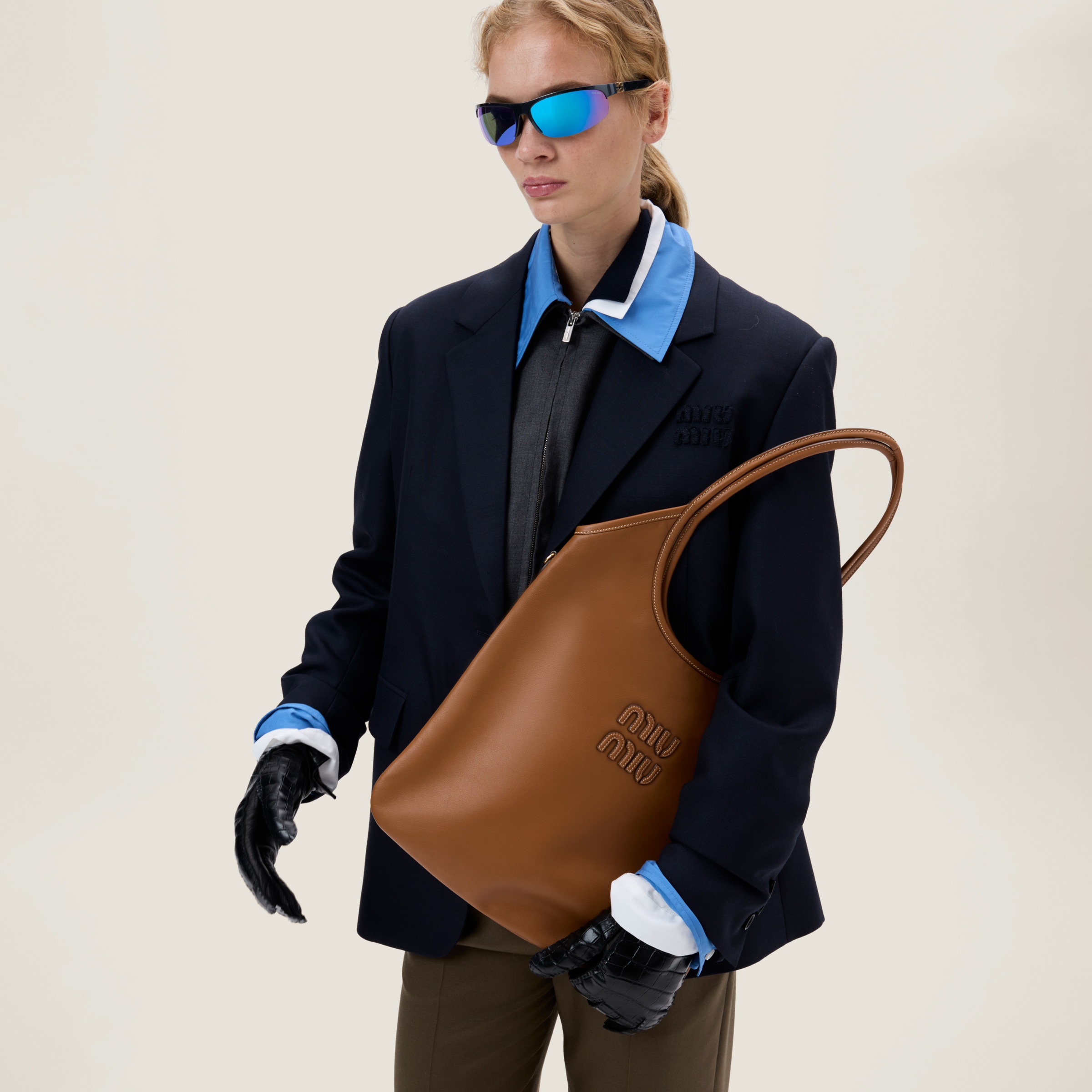 Cognac Ivy Leather Bag | Miu Miu