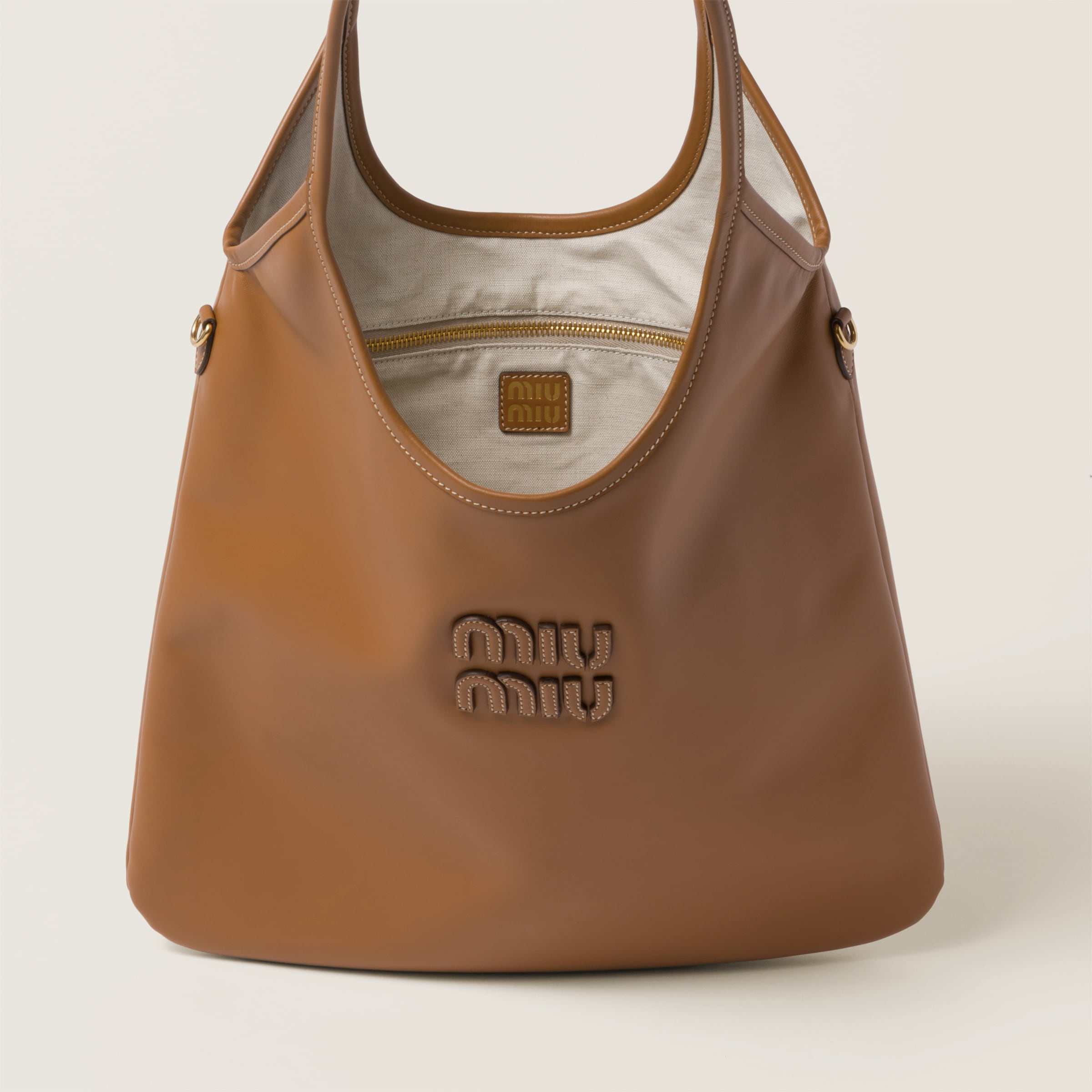 Cognac Ivy Leather Bag | Miu Miu