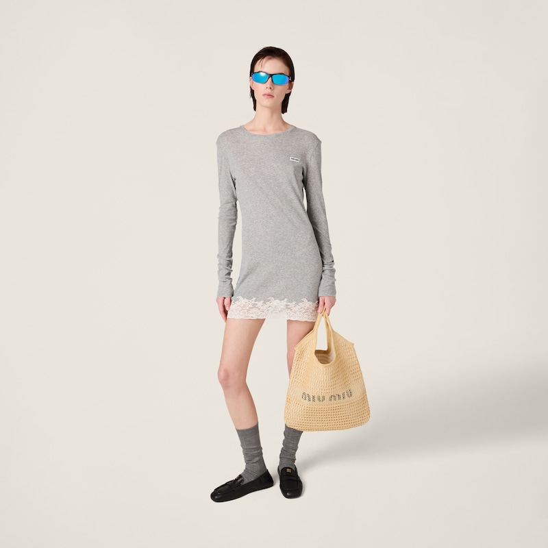 IVY raffia-effect and linen bag